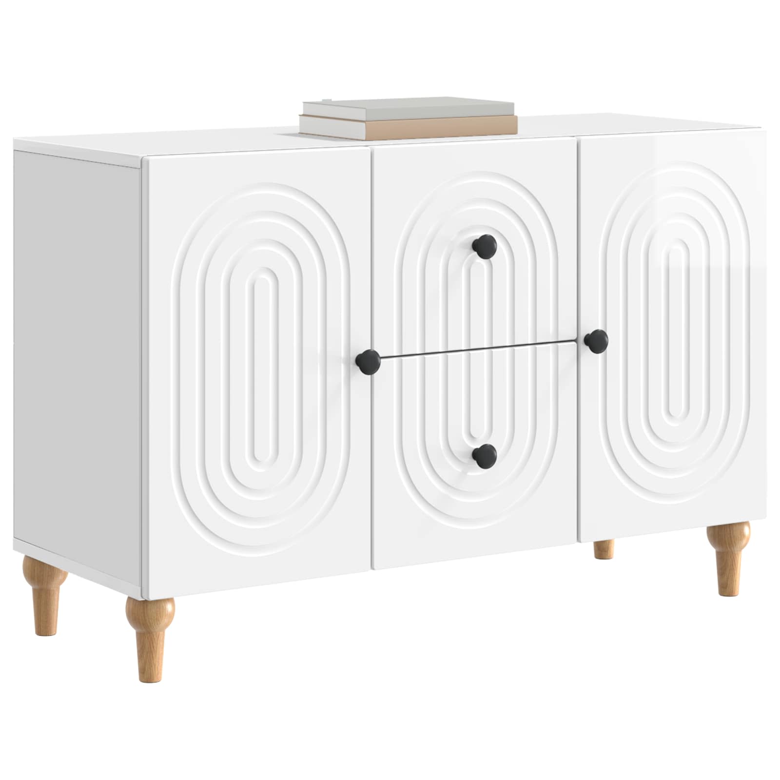 Meuble TV Blanc brillant 89 x 34,5 x 60 cm Bois d'ingénierie - XIOS