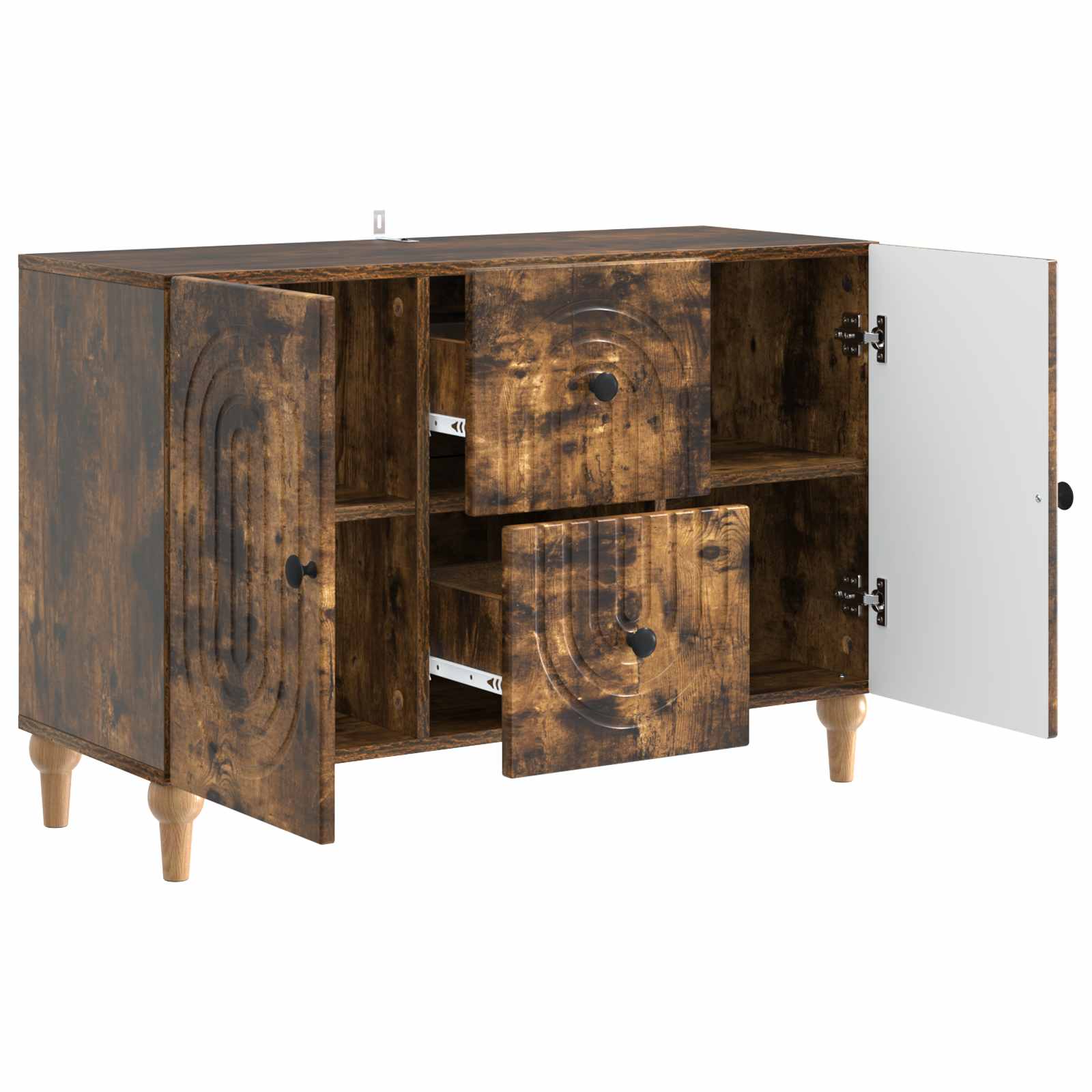 Meuble TV Chêne fumé 89 x 34,5 x 60 cm Bois d'ingénierie - XIOS