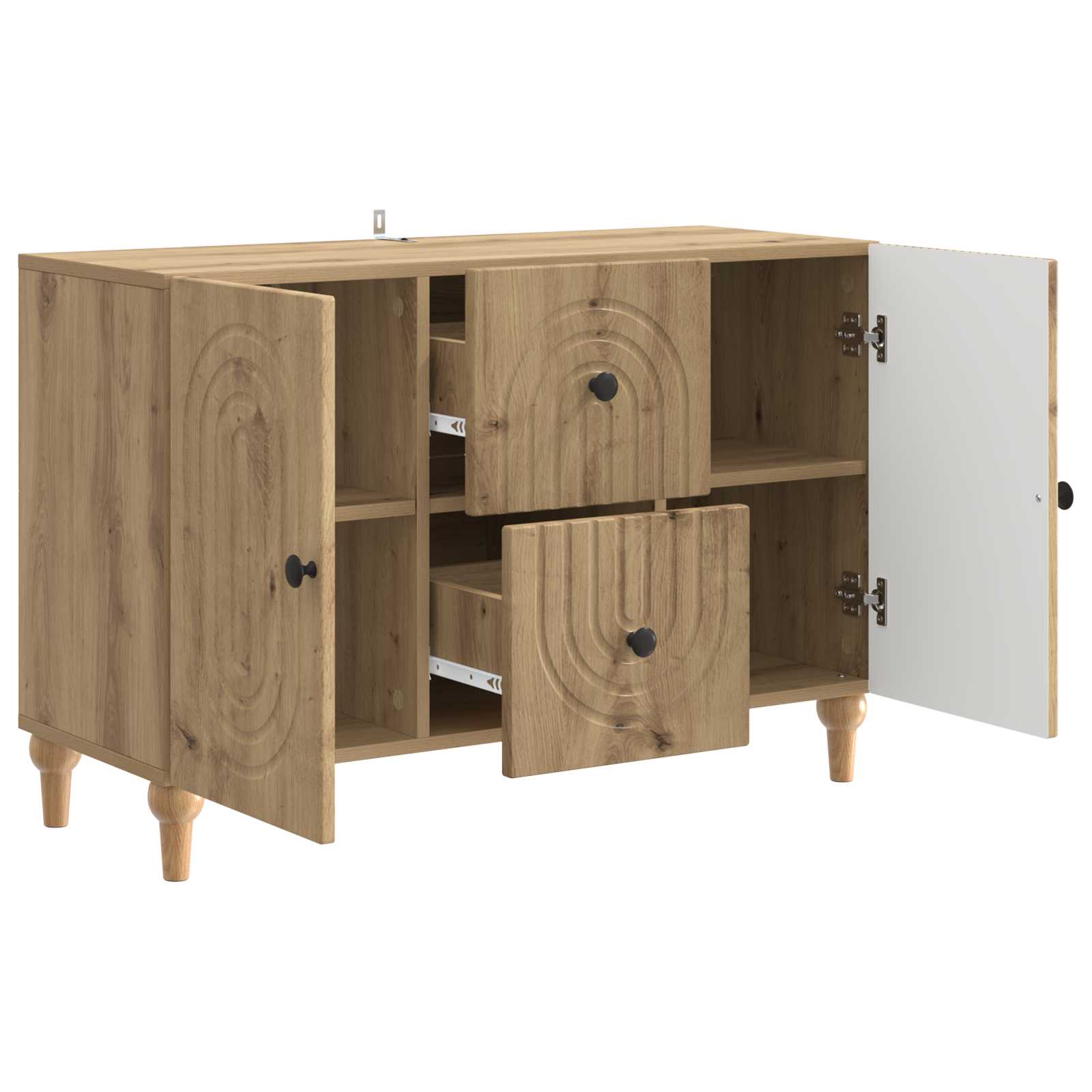 Meuble TV Chêne artisanal 89 x 34,5 x 60 cm Bois d'ingénierie - XIOS