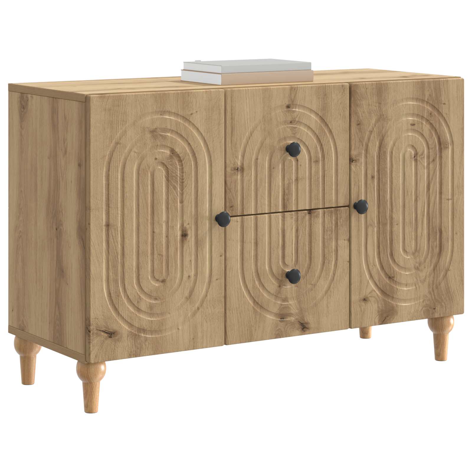 Meuble TV Chêne artisanal 89 x 34,5 x 60 cm Bois d'ingénierie - XIOS