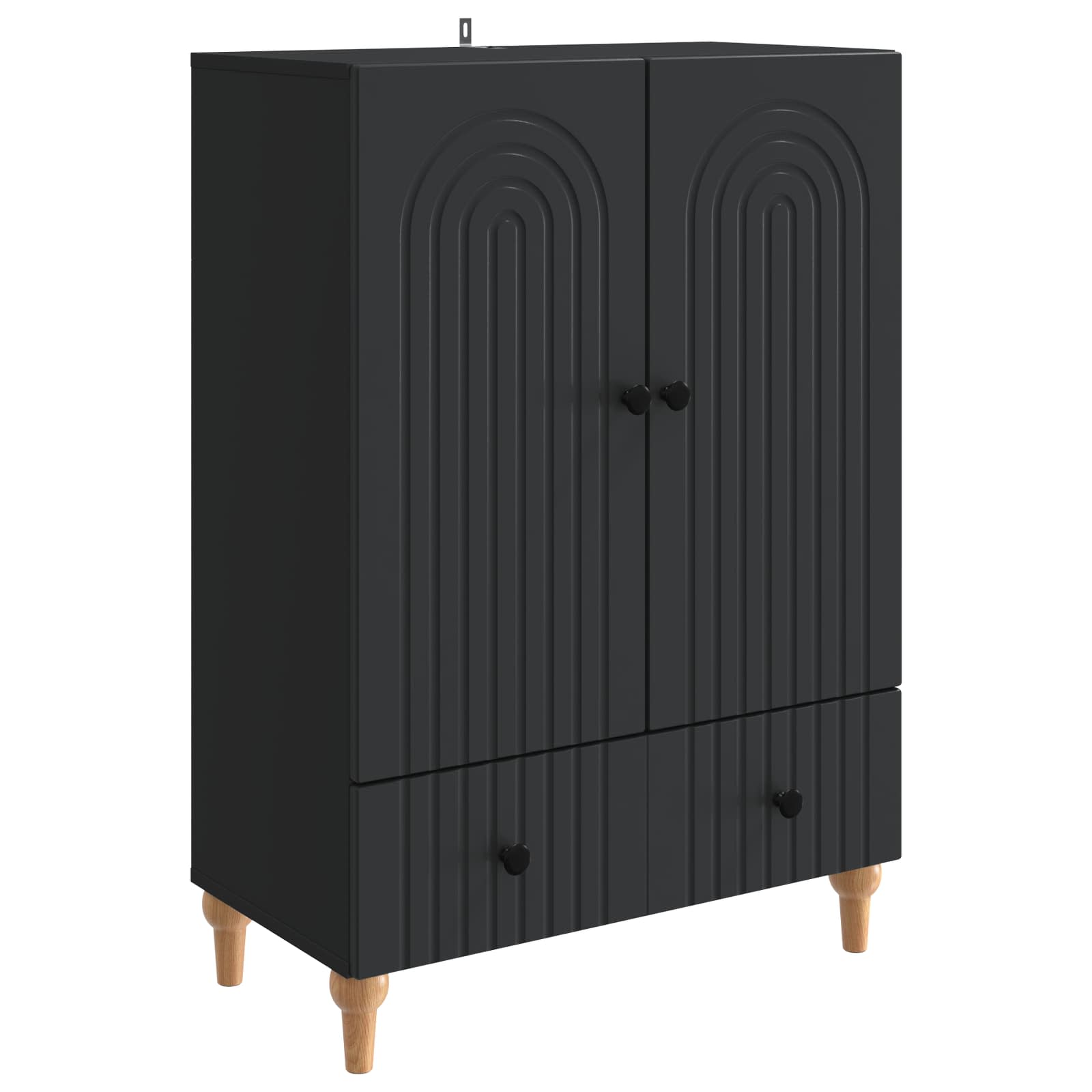 Buffet avec tiroir Noir 66 x 34,5 x 95 cm Bois d'ingénierie - XIOS
