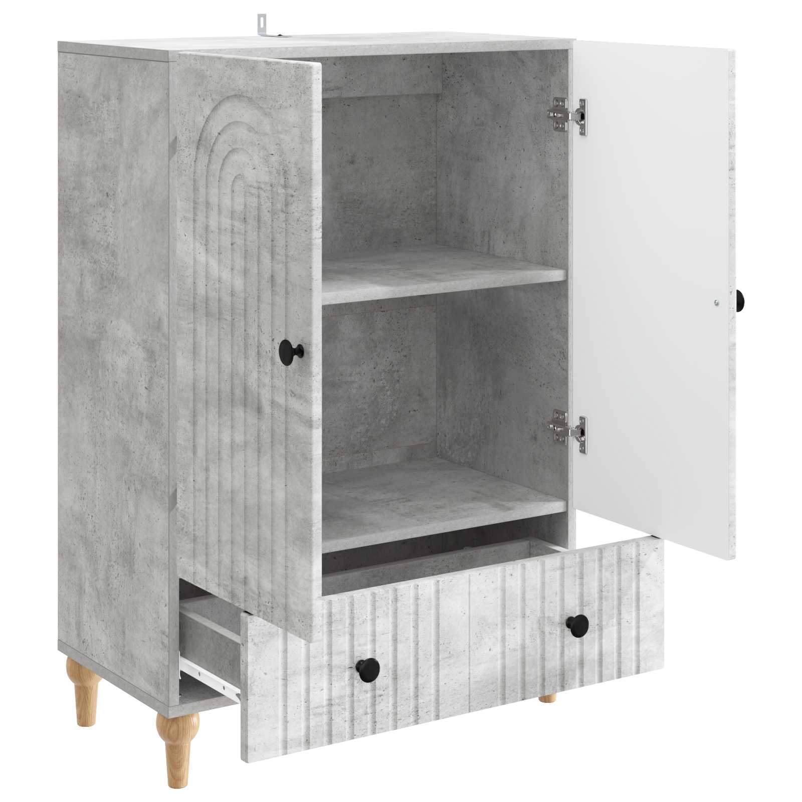 Buffet Gris béton 66 x 34,5 x 95 cm Bois d'ingénierie - XIOS