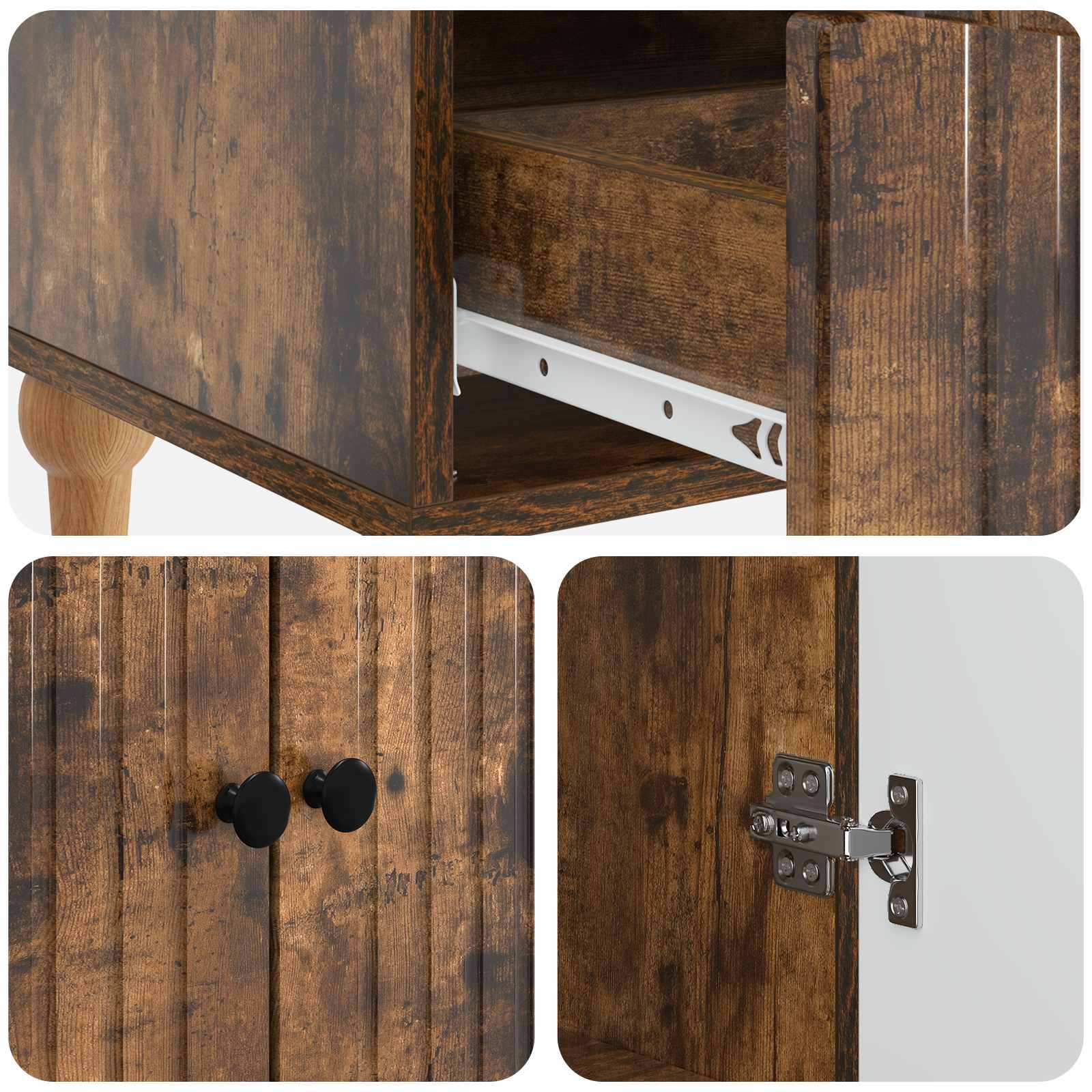Buffet Chêne fumé 66 x 34,5 x 95 cm Bois d'ingénierie - XIOS
