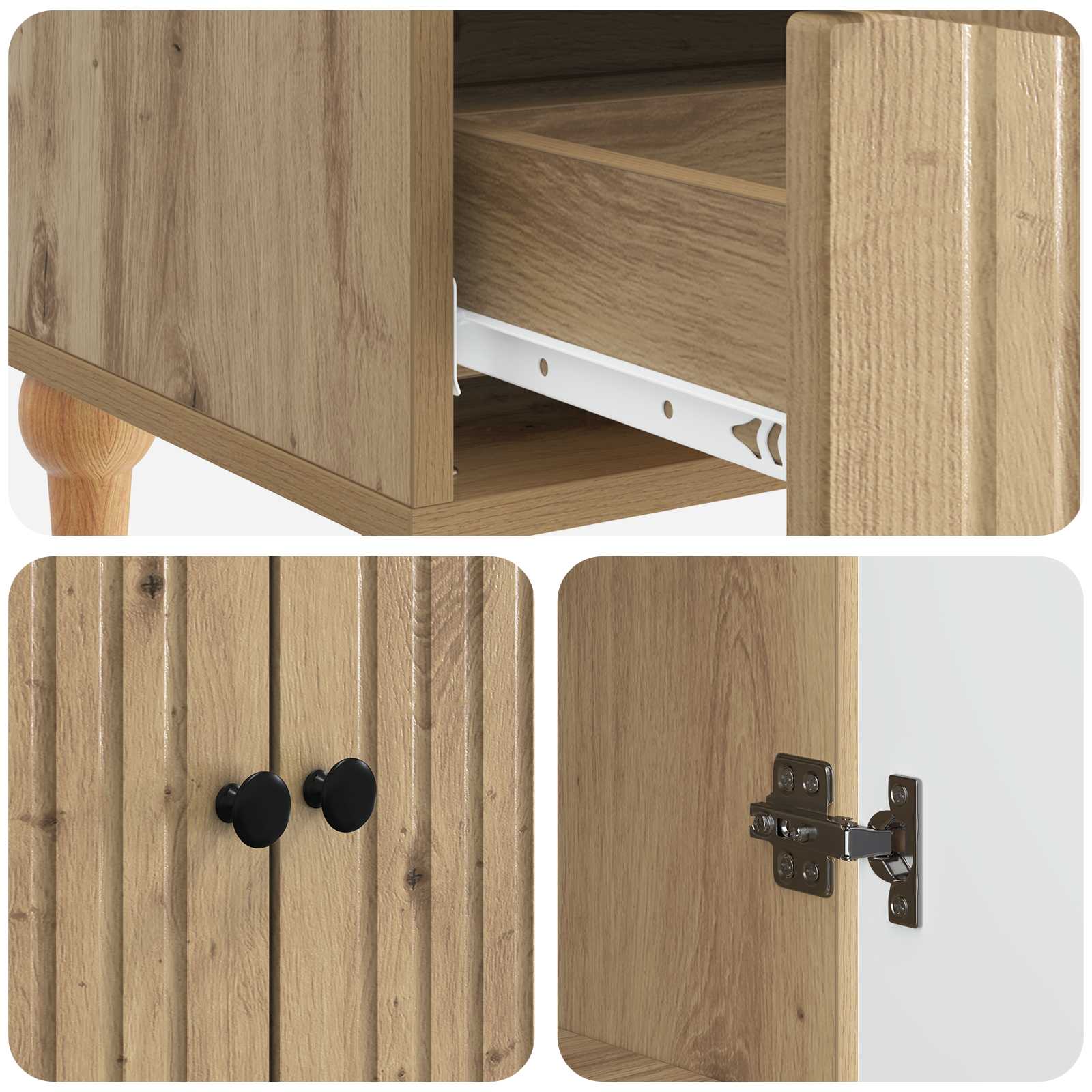 Buffet Chêne artisanal 66 x 34,5 x 95 cm Bois d'ingénierie - XIOS