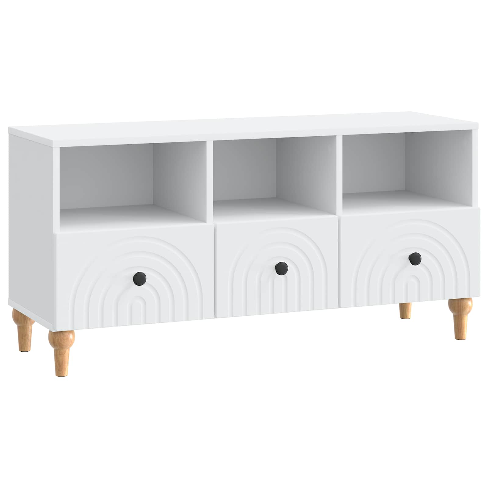 Meuble TV Blanc 102 x 34,5 x 50 cm Bois d’ingénierie - XIOS