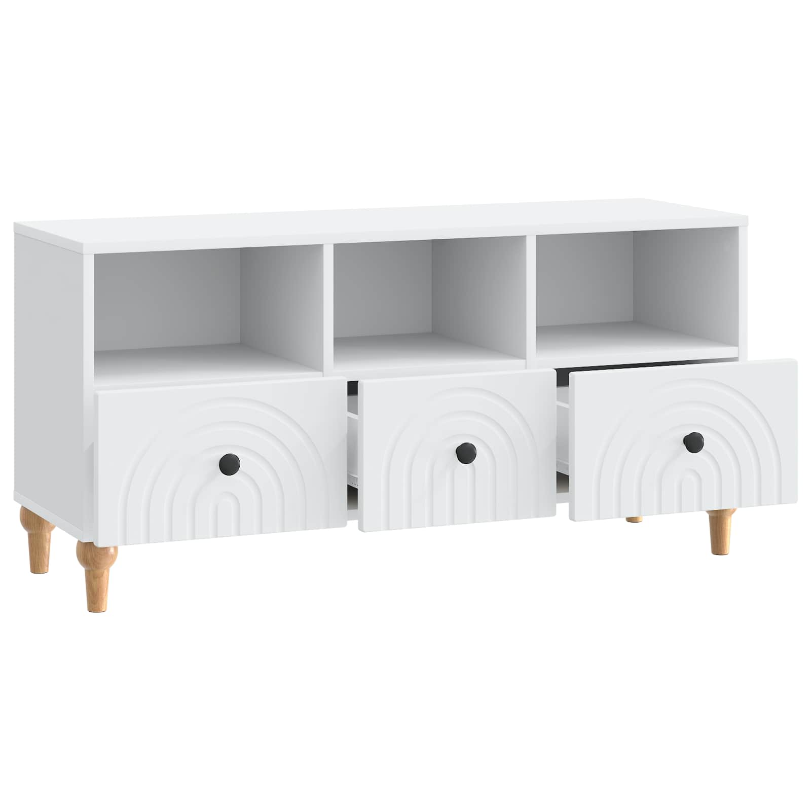 Meuble TV Blanc 102 x 34,5 x 50 cm Bois d’ingénierie - XIOS
