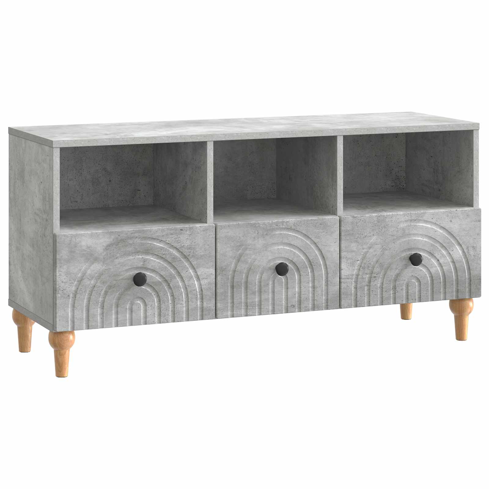 Meuble TV Gris Béton 102 x 34,5 x 50 cm Bois d’ingénierie - XIOS