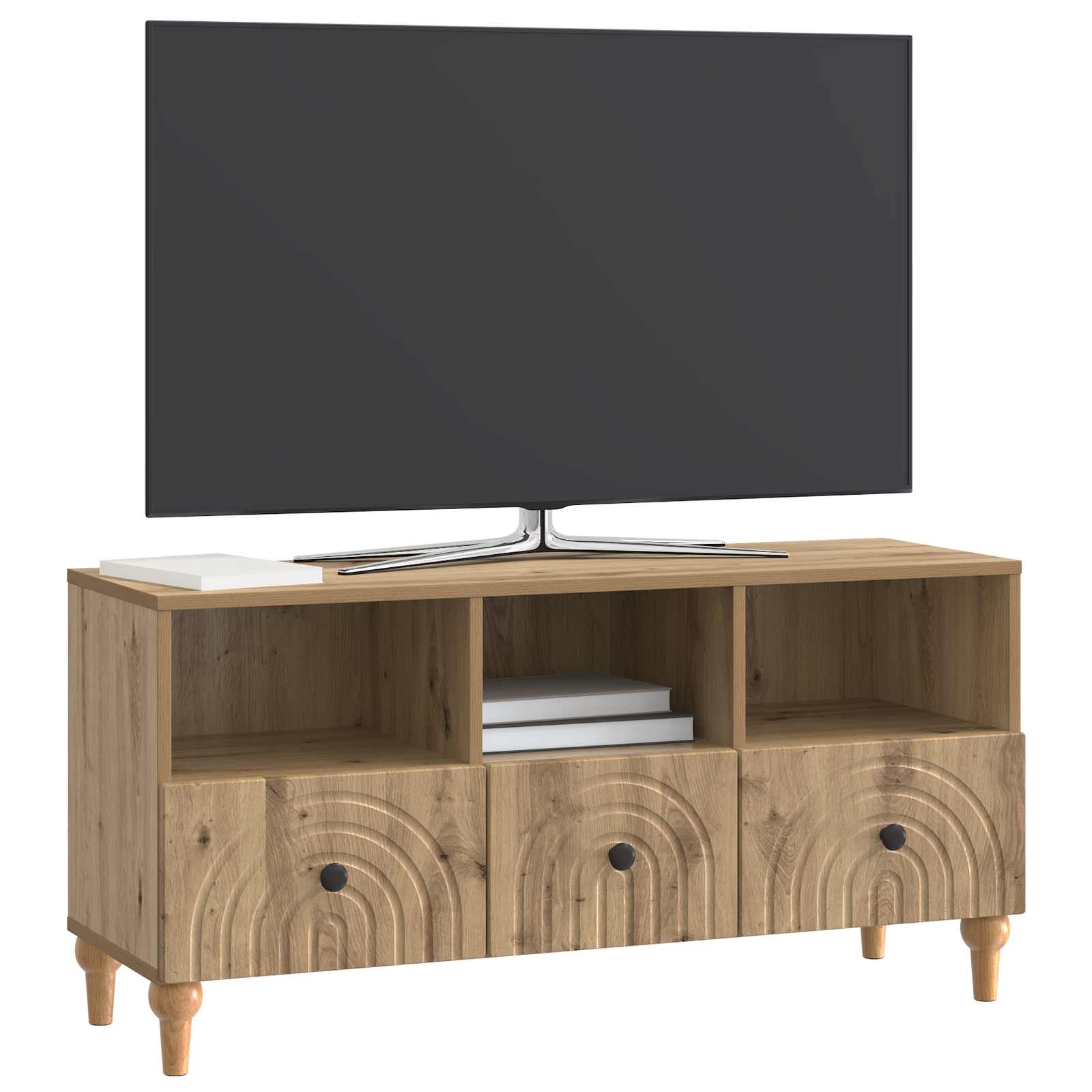 Meuble TV Chêne Artisanal 102 x 34,5 x 50 cm Bois d’ingénierie - XIOS