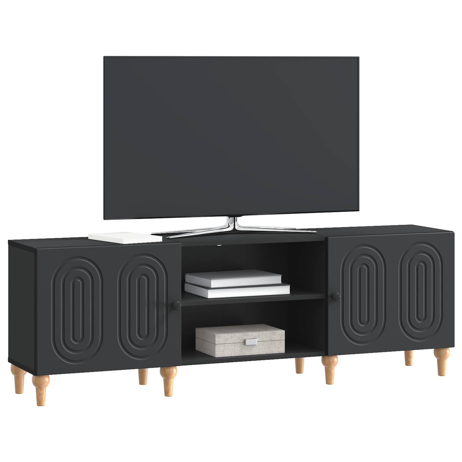 Meuble TV Noir 150 x 31 x 50 cm Bois d'ingénierie - XIOS