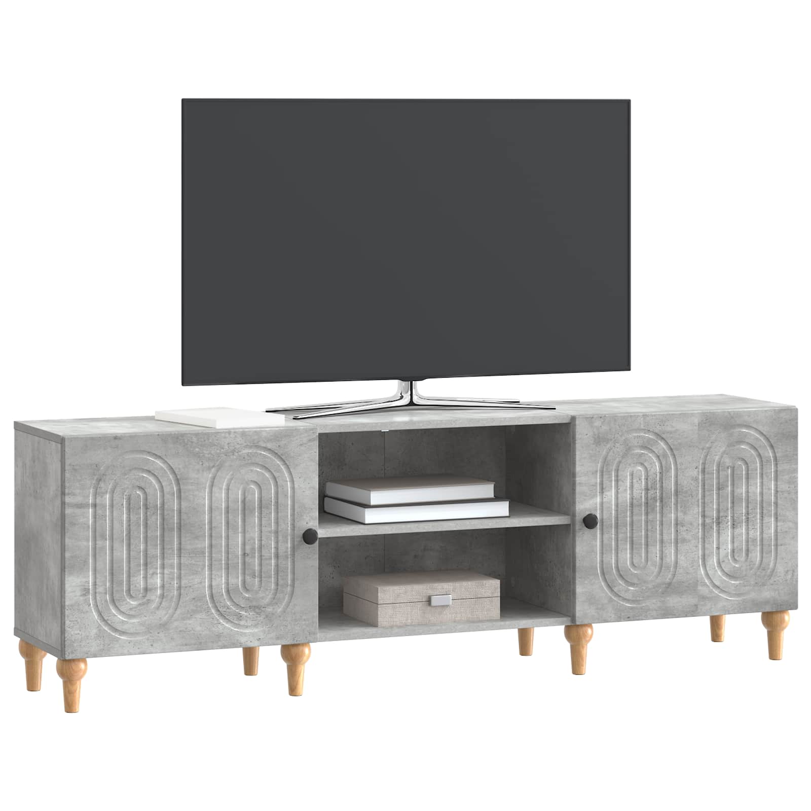 Meuble TV Gris béton 150 x 31 x 50 cm Bois d'ingénierie - XIOS