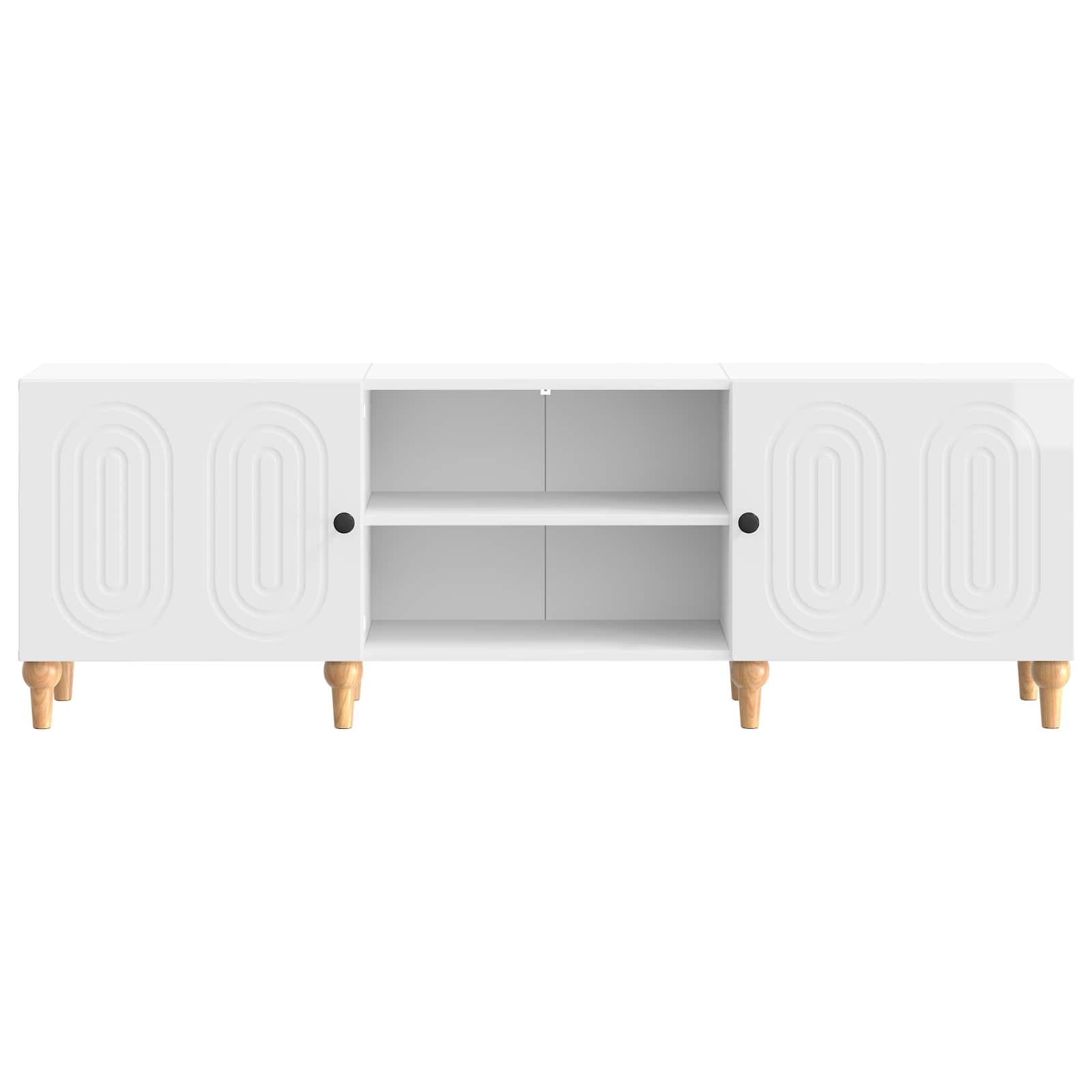Meuble TV Blanc brillant 150 x 31 x 50 cm Bois d'ingénierie - XIOS