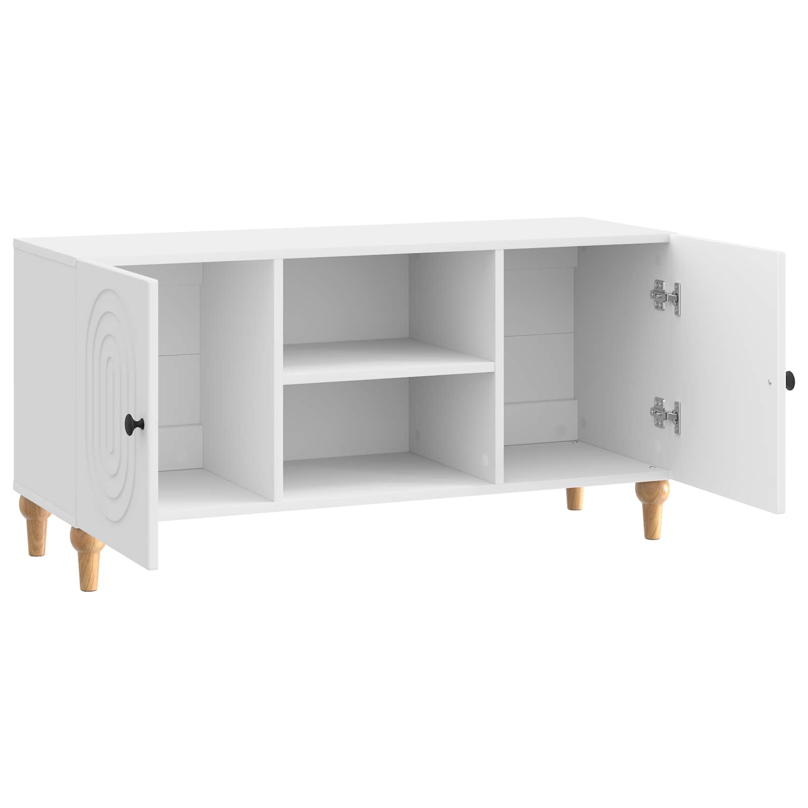 Meuble TV Blanc brillant 102 x 34,5 x 50 cm Bois d'ingénierie - XIOS