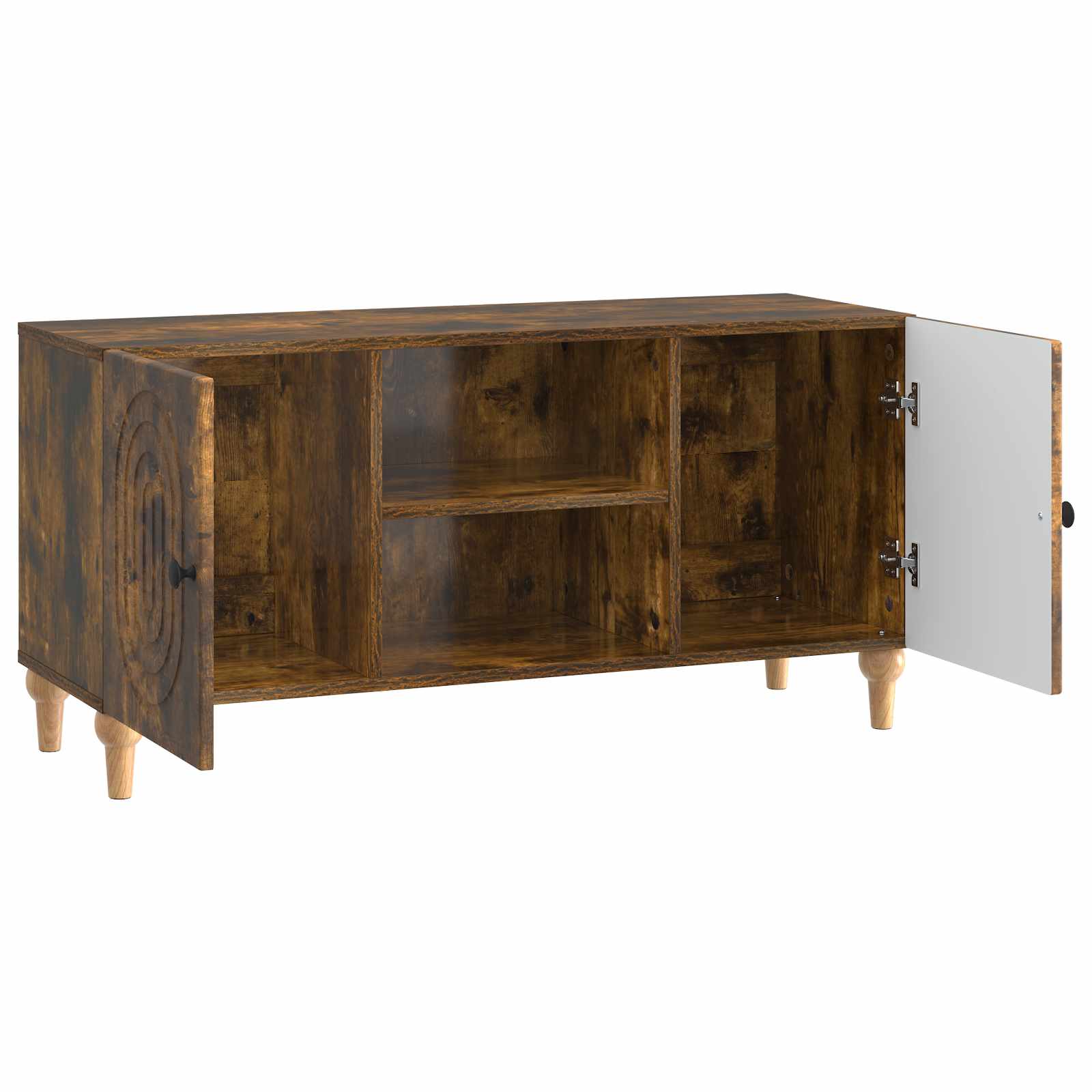 Meuble TV Chêne fumé 102 x 34,5 x 50 cm Bois d'ingénierie - XIOS