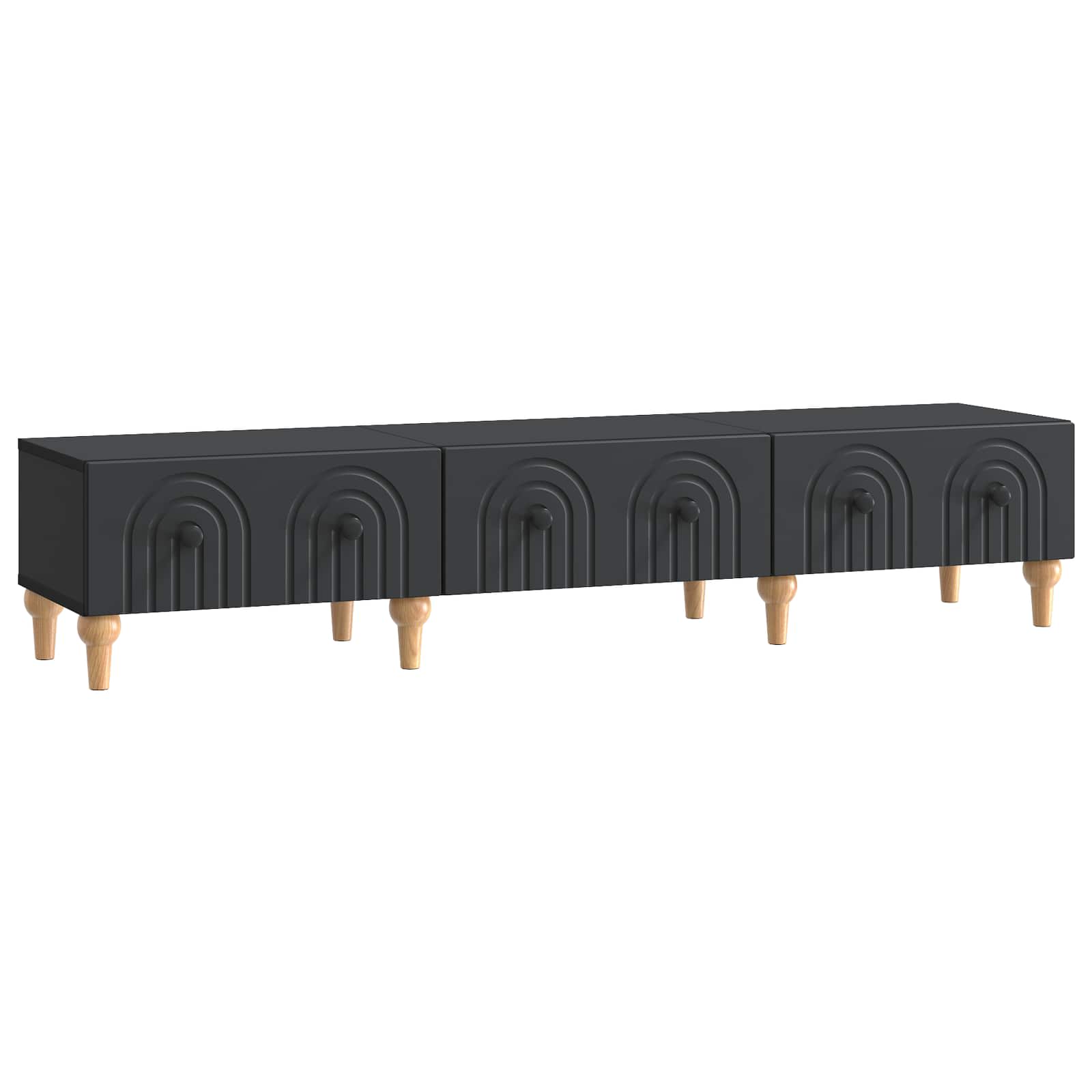 Meuble TV avec tiroir Noir 147 x 34,5 x 30 cm Bois d'ingénierie - XIOS