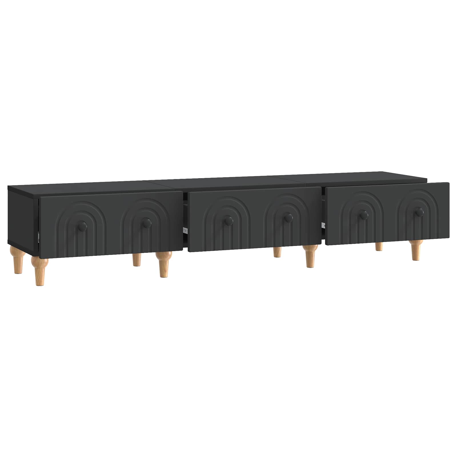 Meuble TV avec tiroir Noir 147 x 34,5 x 30 cm Bois d'ingénierie - XIOS