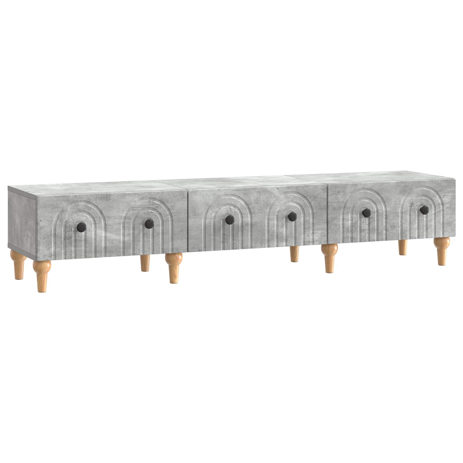 Meuble TV Gris béton 147 x 34,5 x 30 cm Bois d'ingénierie - XIOS