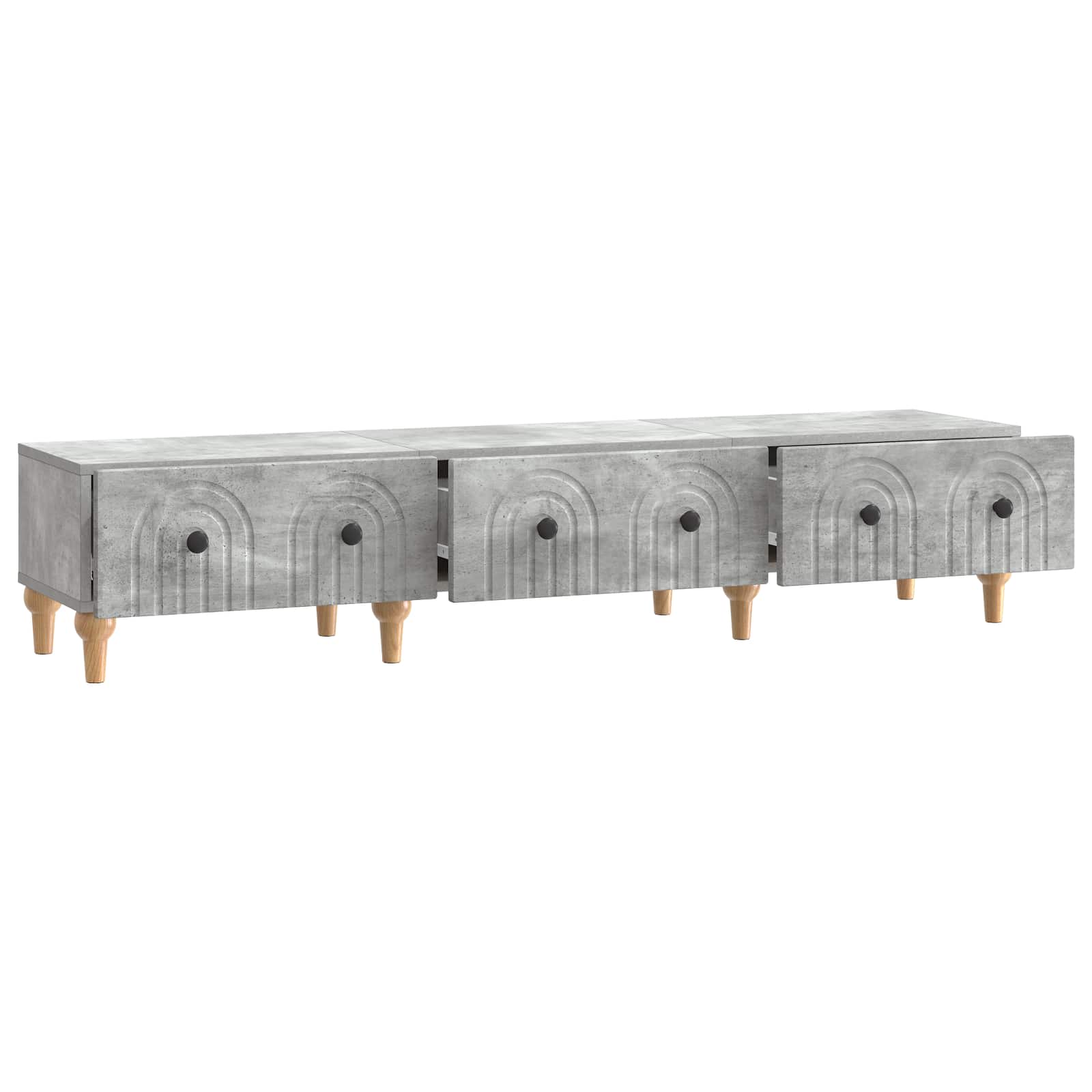 Meuble TV Gris béton 147 x 34,5 x 30 cm Bois d'ingénierie - XIOS