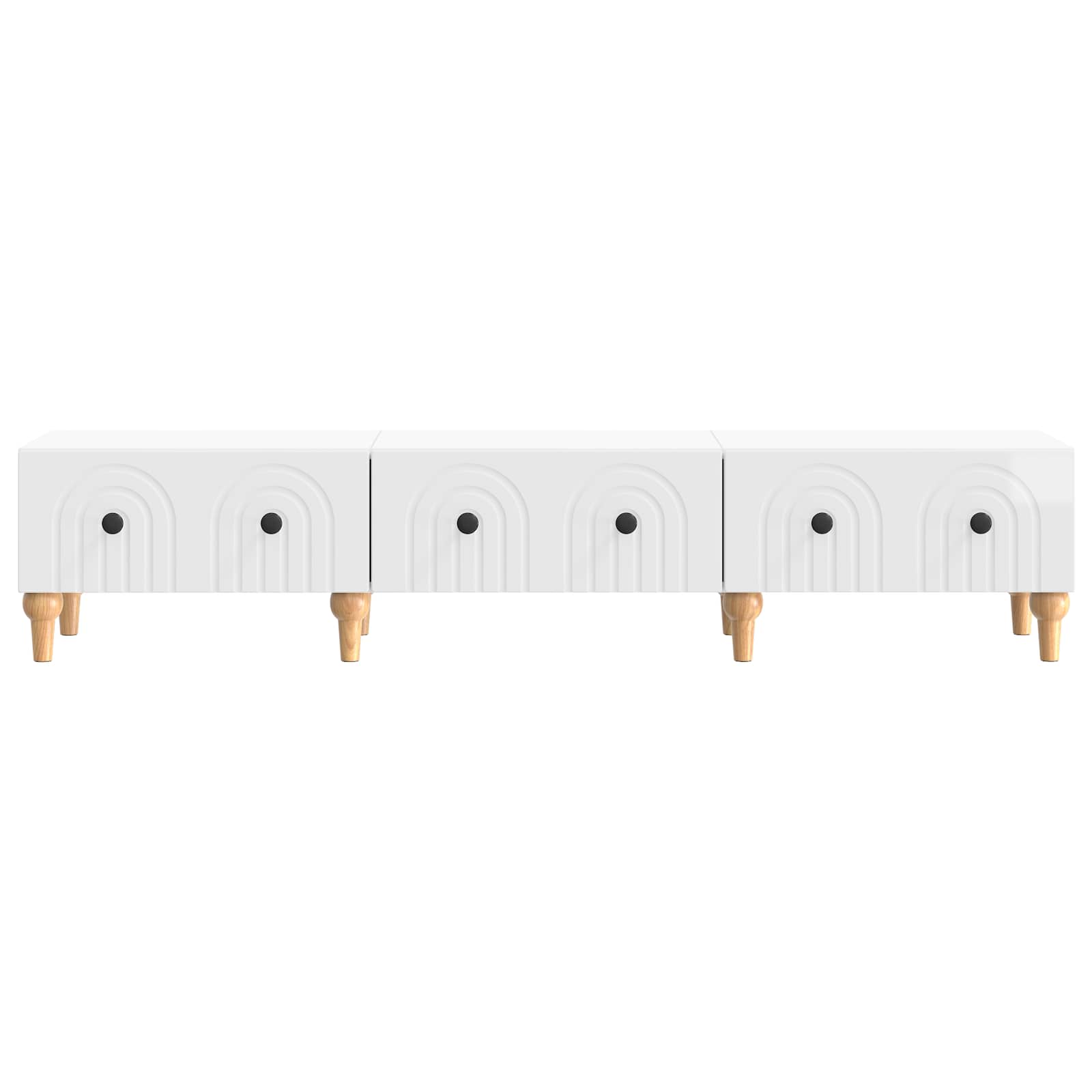 Meuble TV Blanc brillant 147 x 34,5 x 30 cm Bois d'ingénierie - XIOS