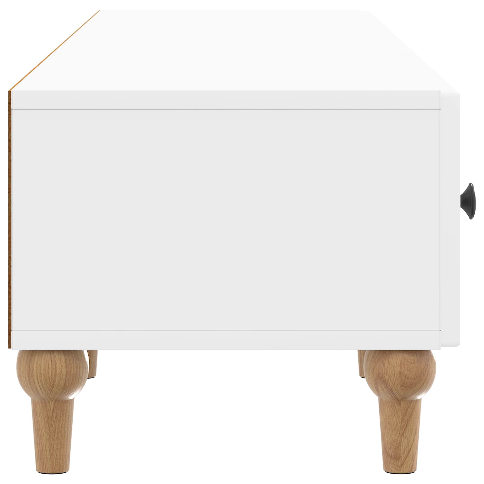 Meuble TV Blanc brillant 147 x 34,5 x 30 cm Bois d'ingénierie - XIOS