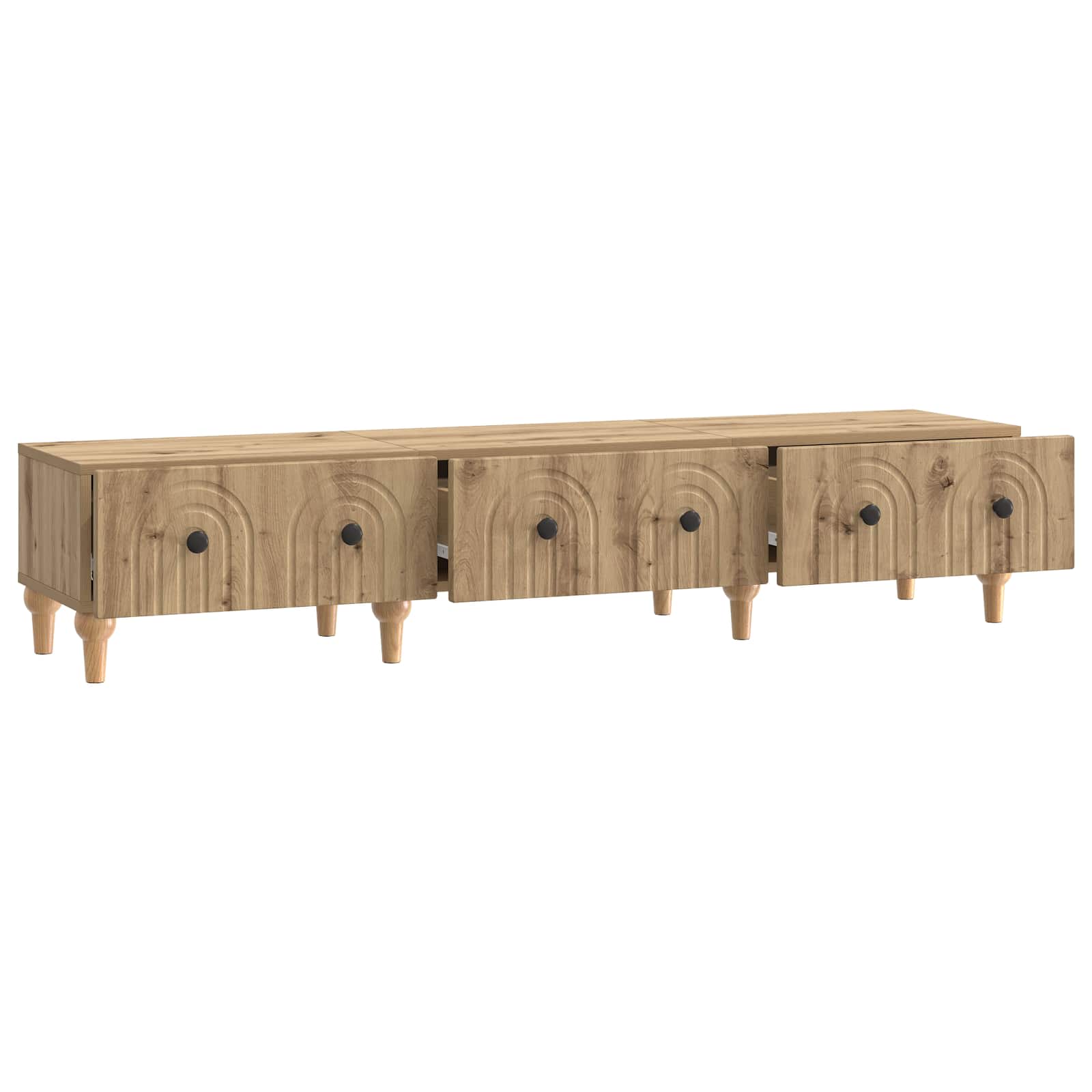 Meuble TV Chêne artisanal 147 x 34,5 x 30 cm Bois d'ingénierie - XIOS