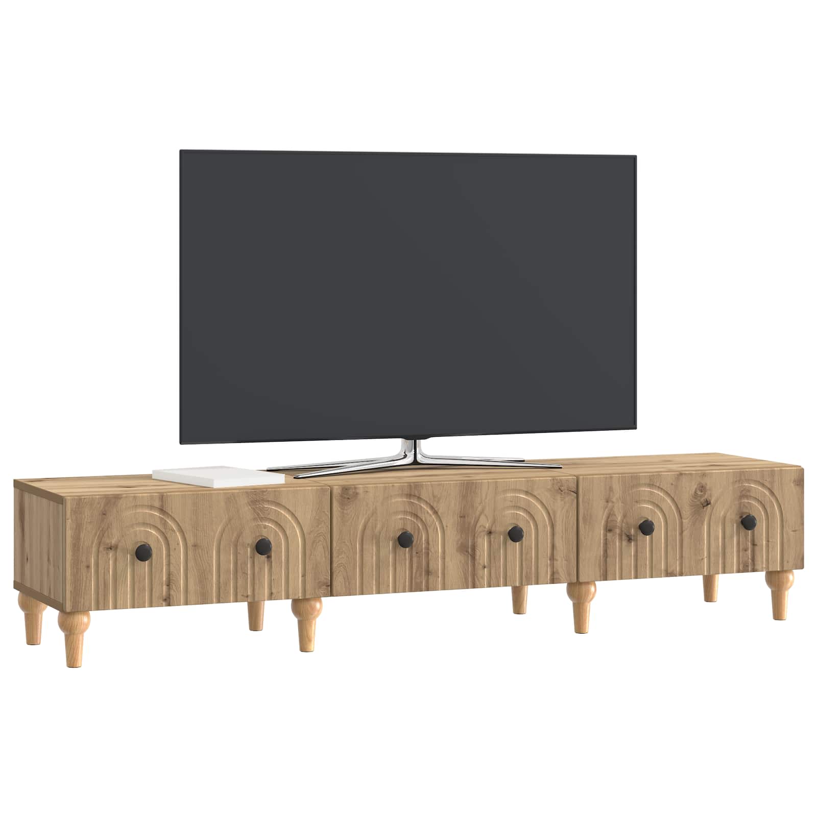 Meuble TV Chêne artisanal 147 x 34,5 x 30 cm Bois d'ingénierie - XIOS