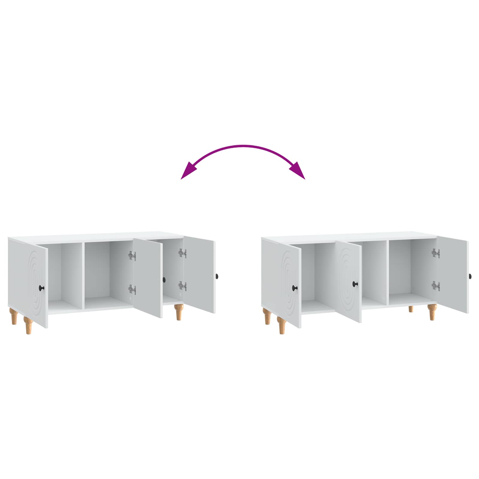 Meuble TV Blanc 99 x 34,5 x 50 cm Bois d'ingénierie - XIOS