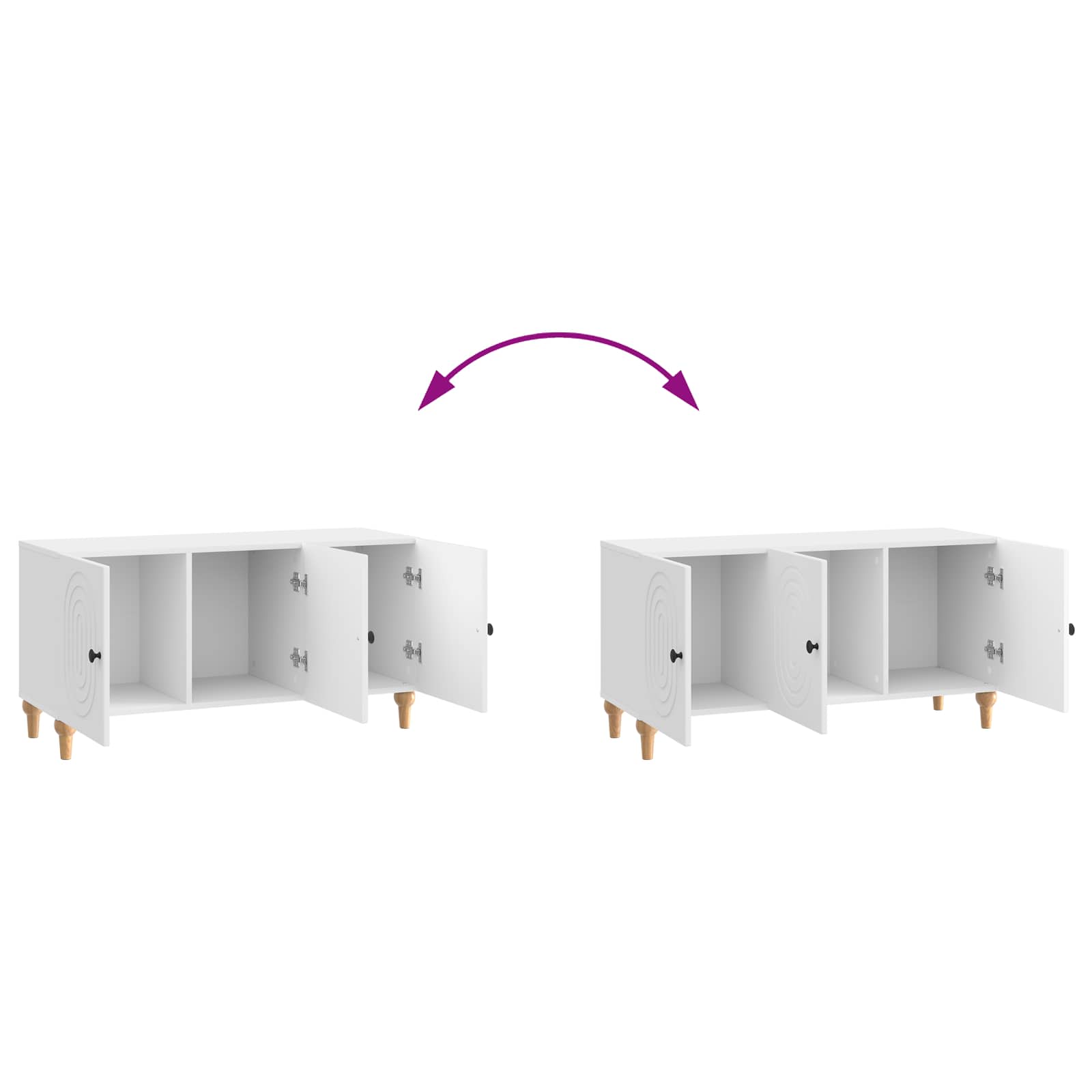 Meuble TV Blanc brillant 99 x 34,5 x 50 cm Bois d'ingénierie - XIOS