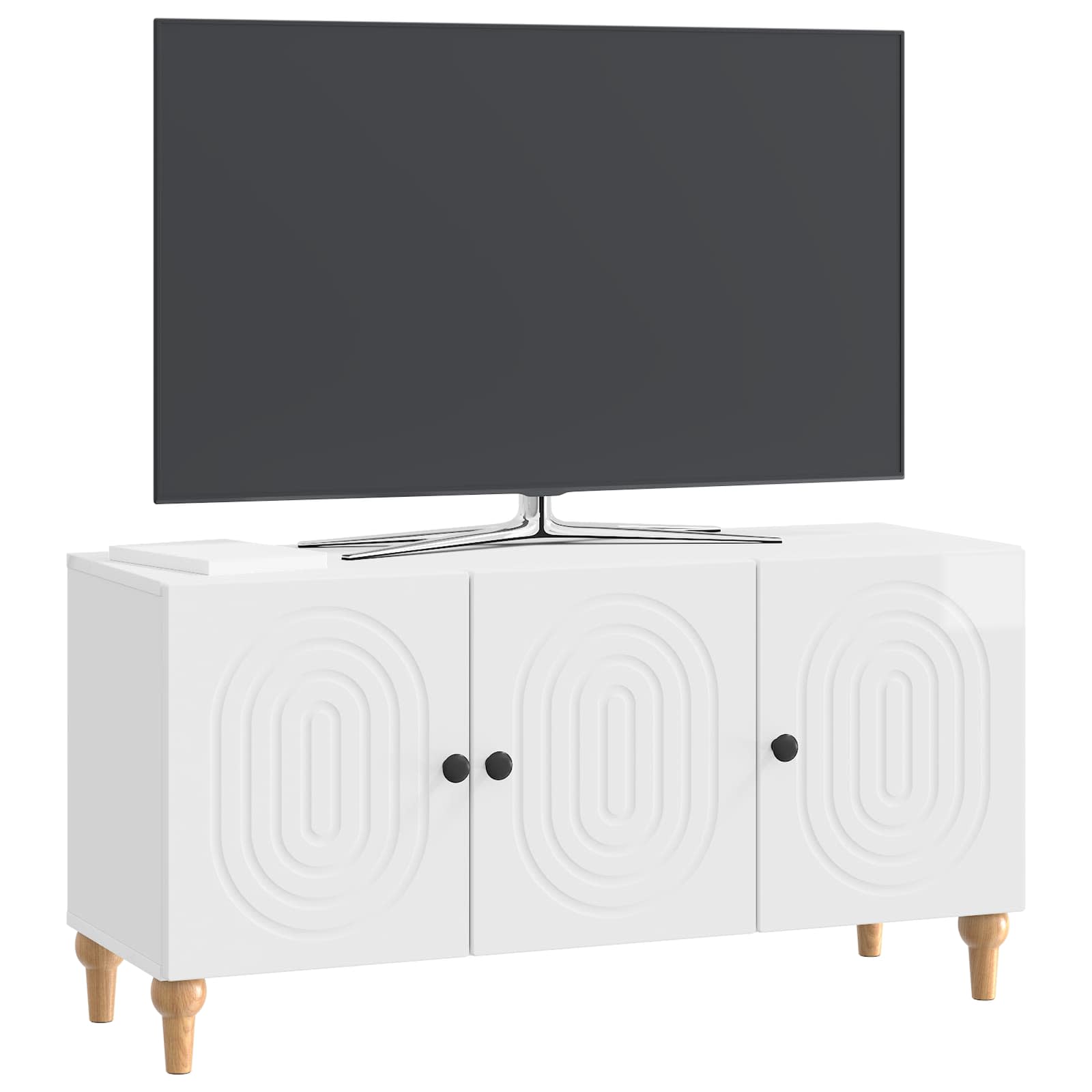 Meuble TV Blanc brillant 99 x 34,5 x 50 cm Bois d'ingénierie - XIOS