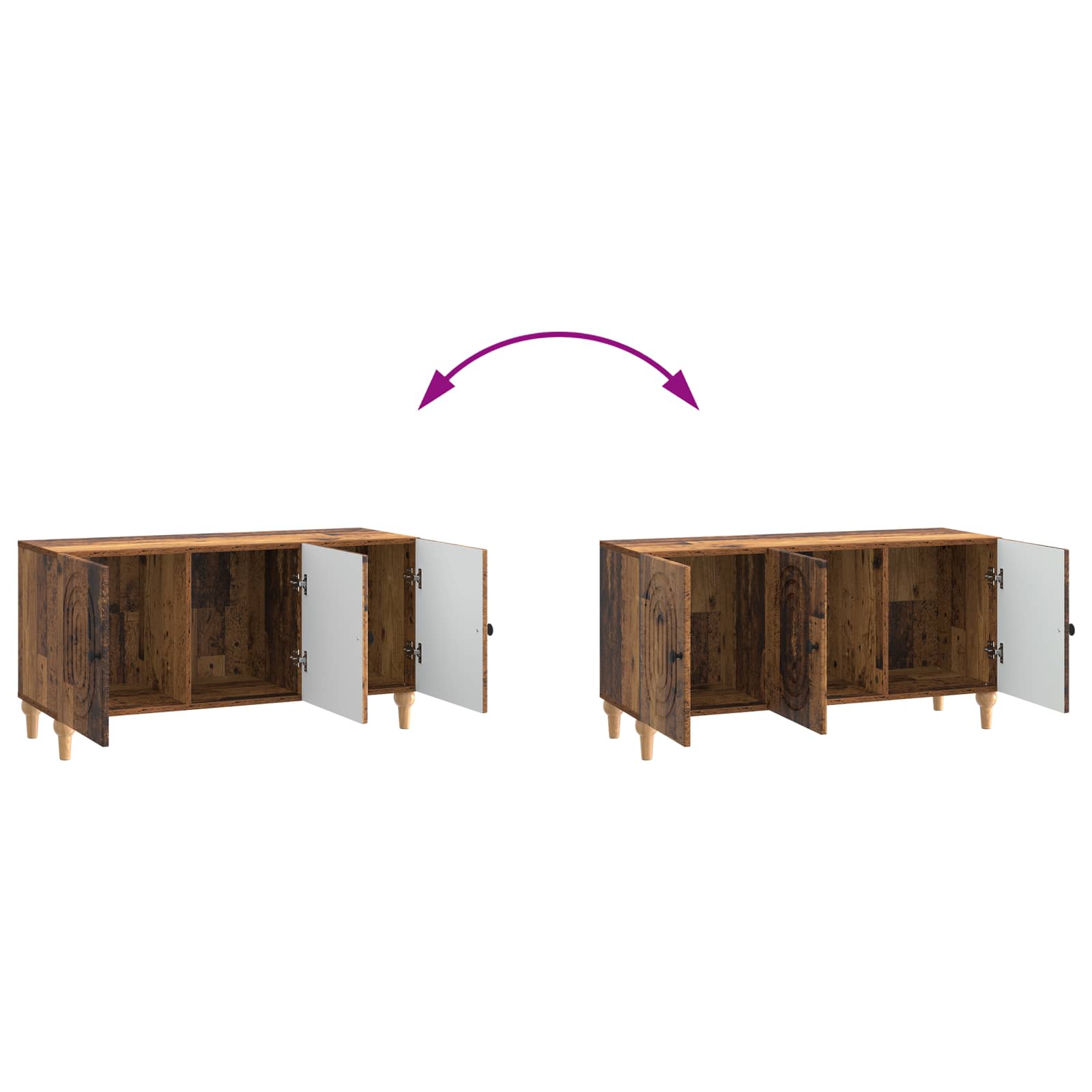 Meuble TV Bois ancien 99 x 34,5 x 50 cm Bois d'ingénierie - XIOS
