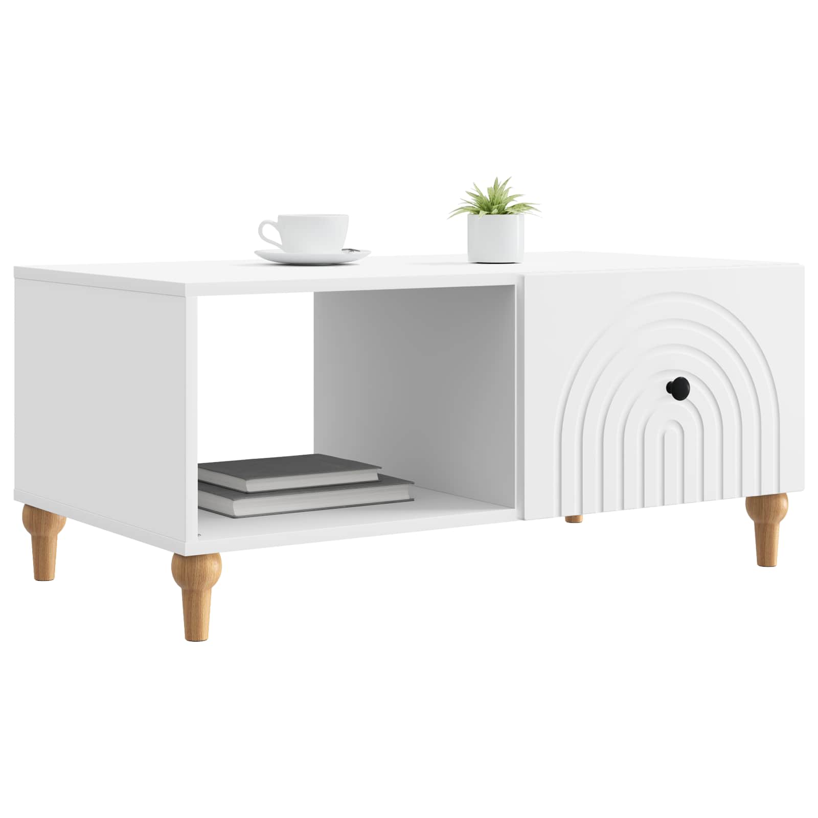 Table basse Blanc 90 x 50 x 40 cm Bois d'ingénierie - XIOS