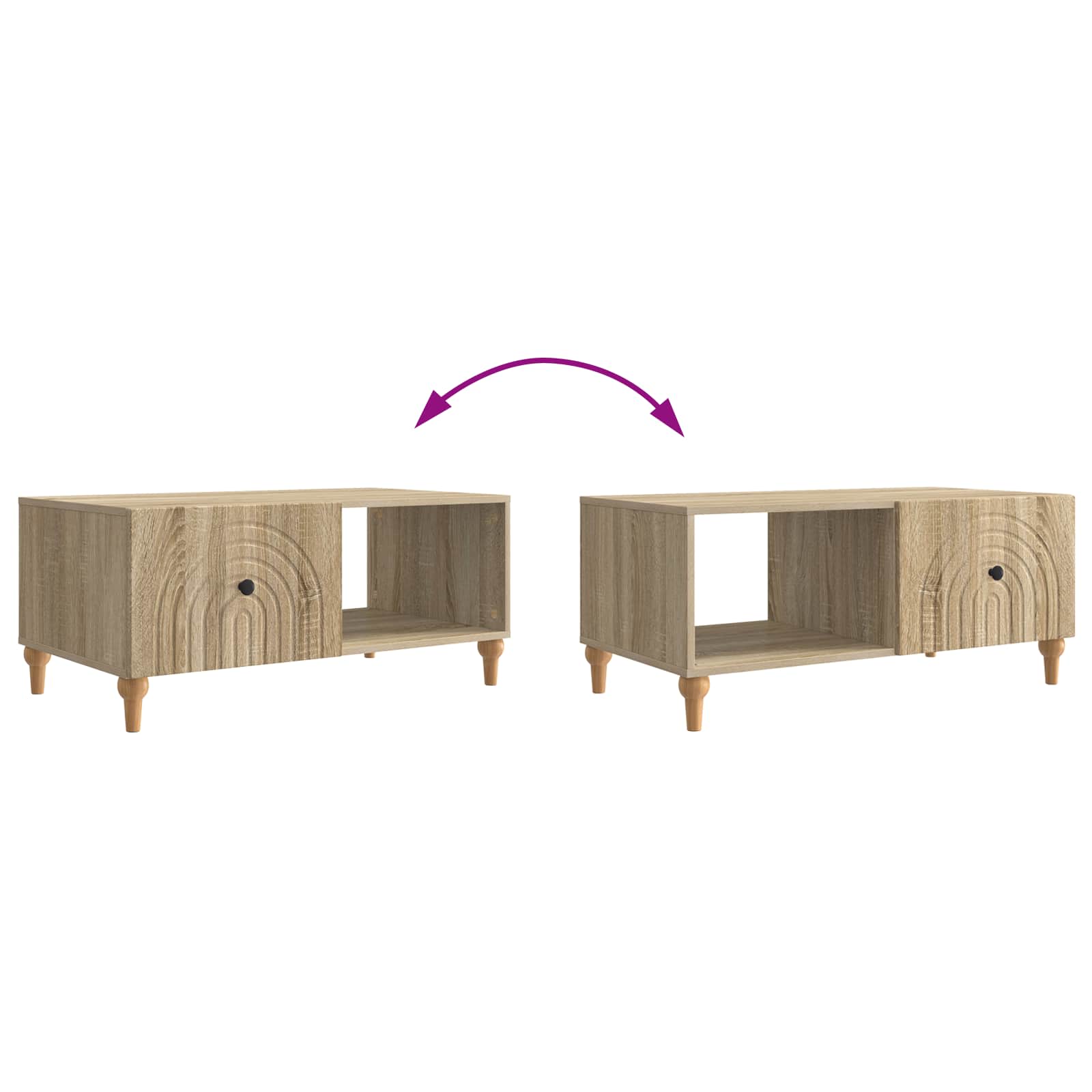 Table basse Chêne Sonoma 90 x 50 x 40 cm Bois d'ingénierie - XIOS