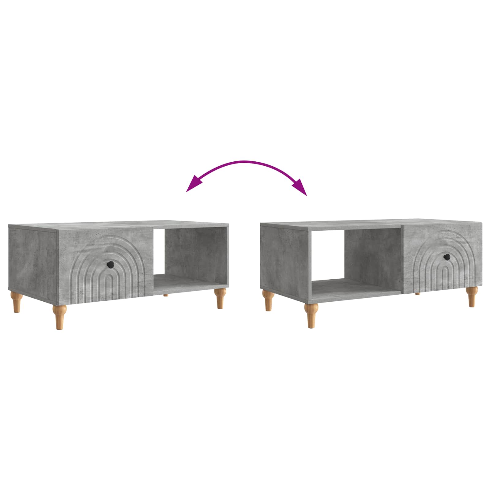 Table basse Gris béton 90 x 50 x 40 cm Bois d'ingénierie - XIOS
