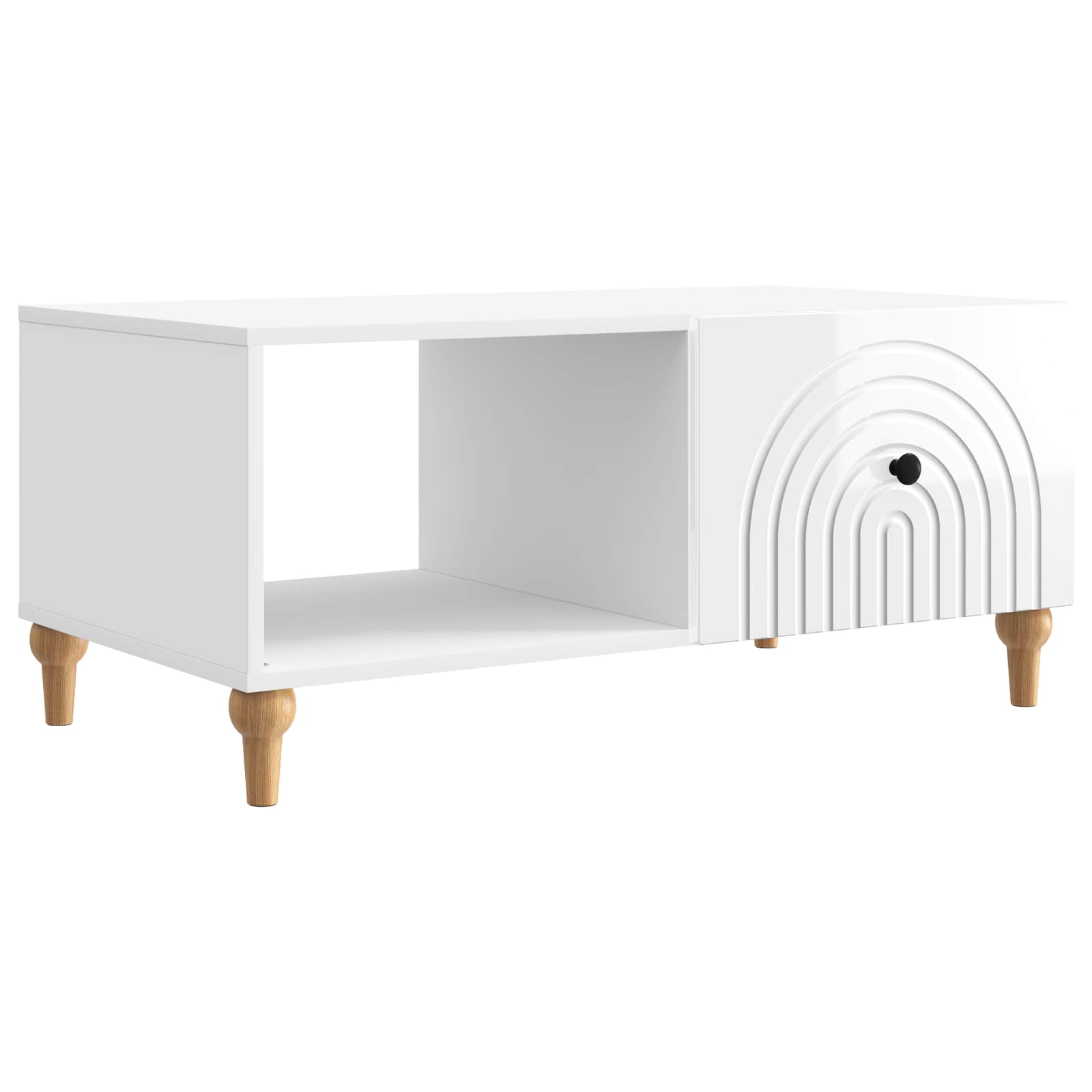 Table basse Blanc brillant 90 x 50 x 40 cm Bois d'ingénierie - XIOS