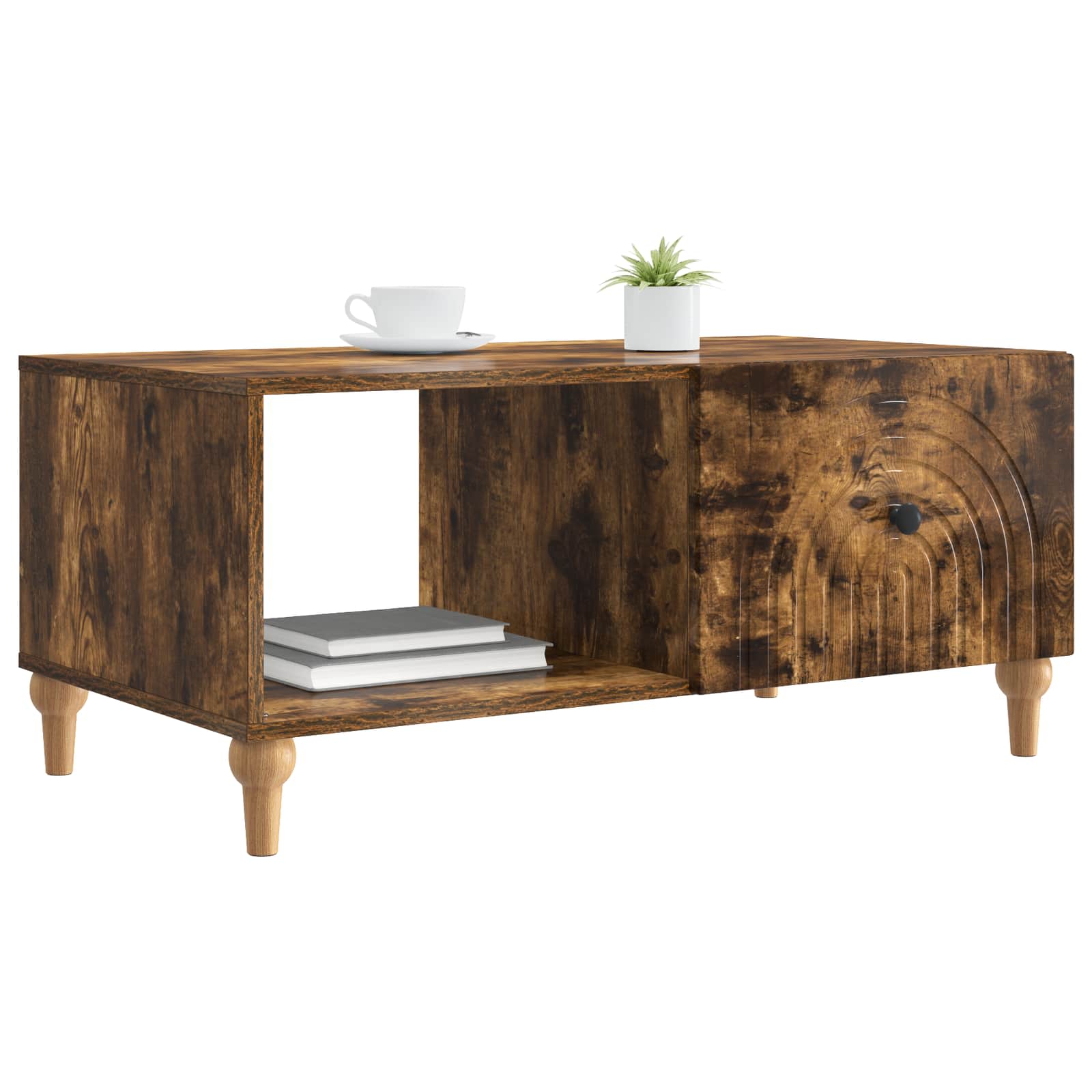 Table basse Chêne fumé 90 x 50 x 40 cm Bois d'ingénierie - XIOS