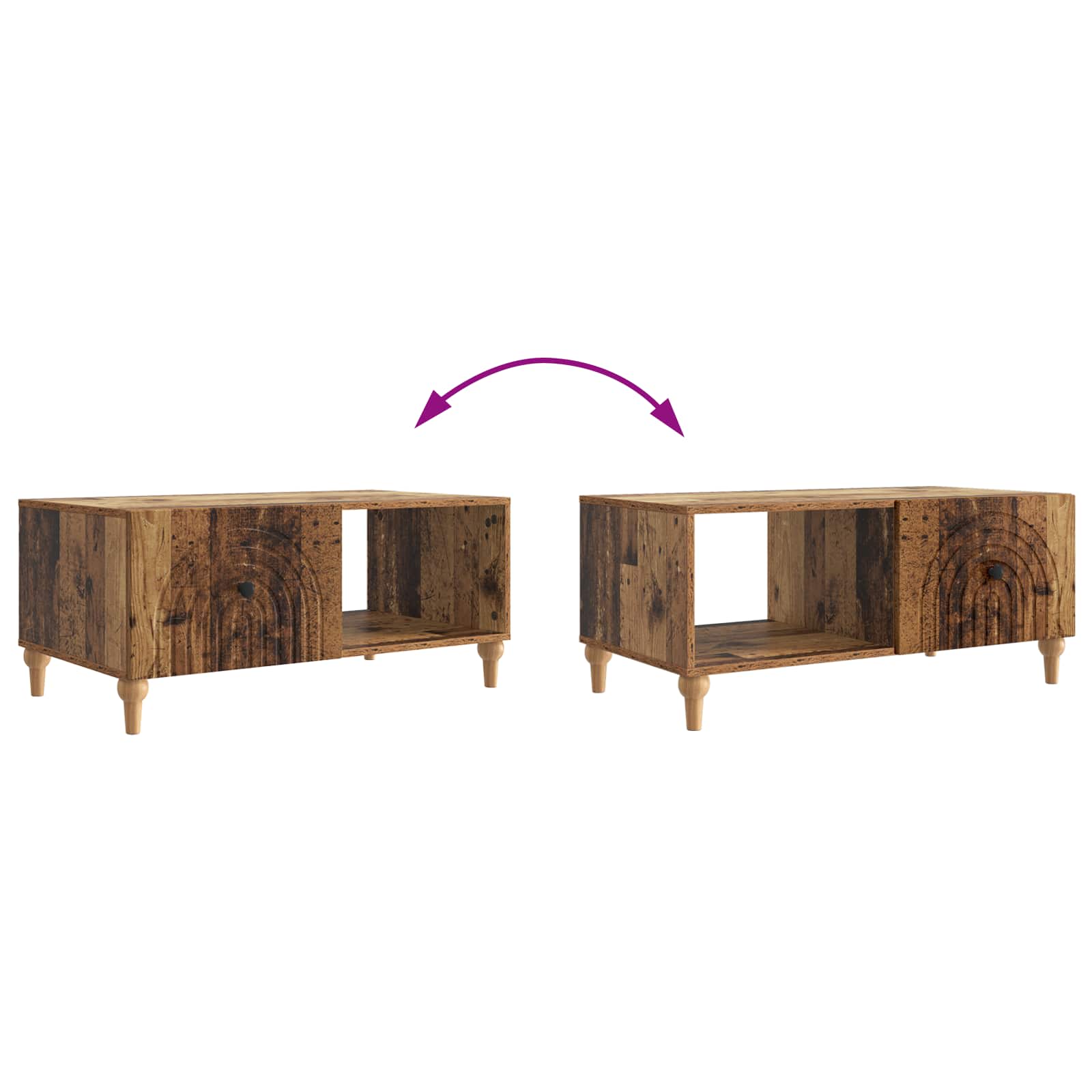 Table basse Bois ancien 90 x 50 x 40 cm Bois d'ingénierie - XIOS