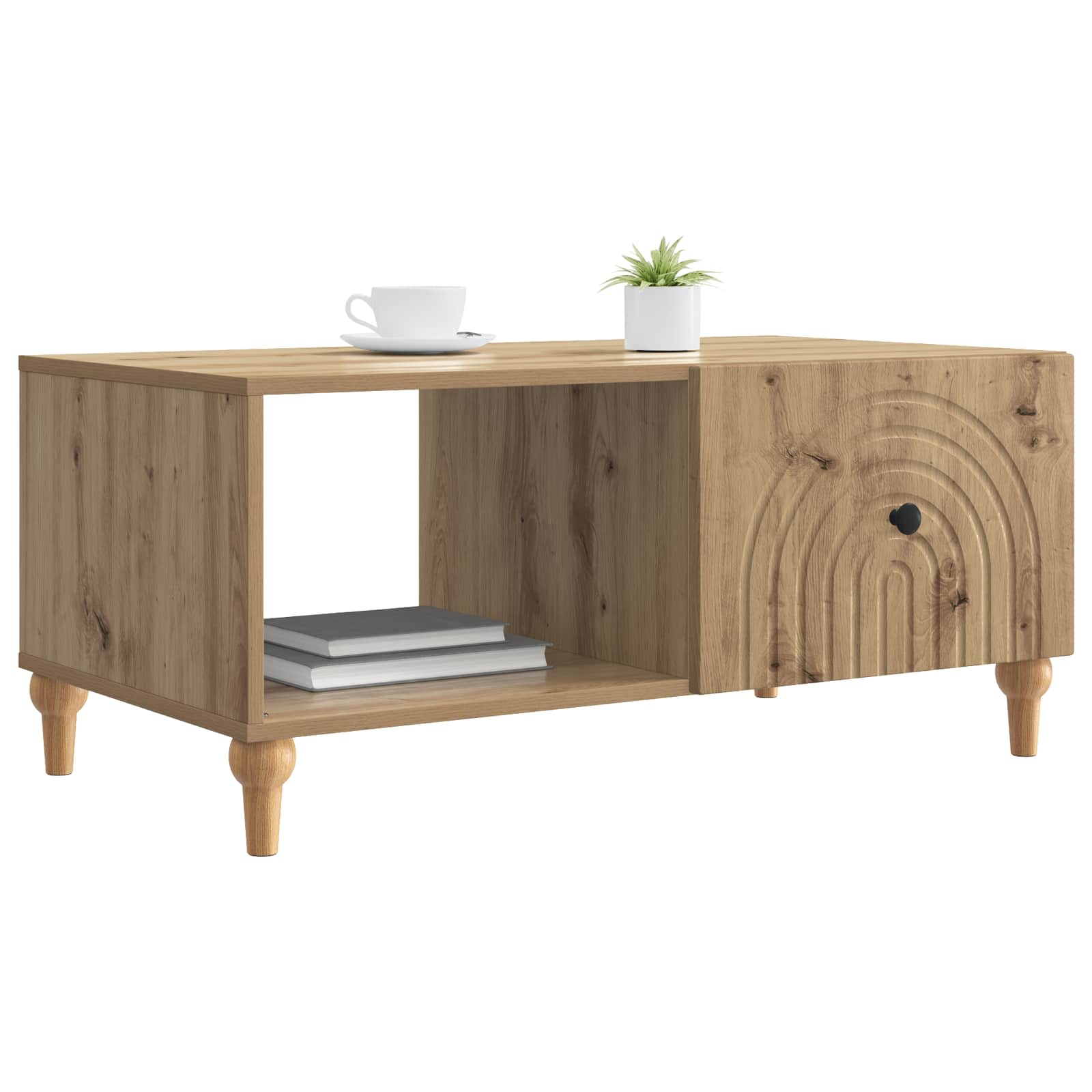 Table basse Chêne artisanal 90 x 50 x 40 cm Bois d'ingénierie - XIOS