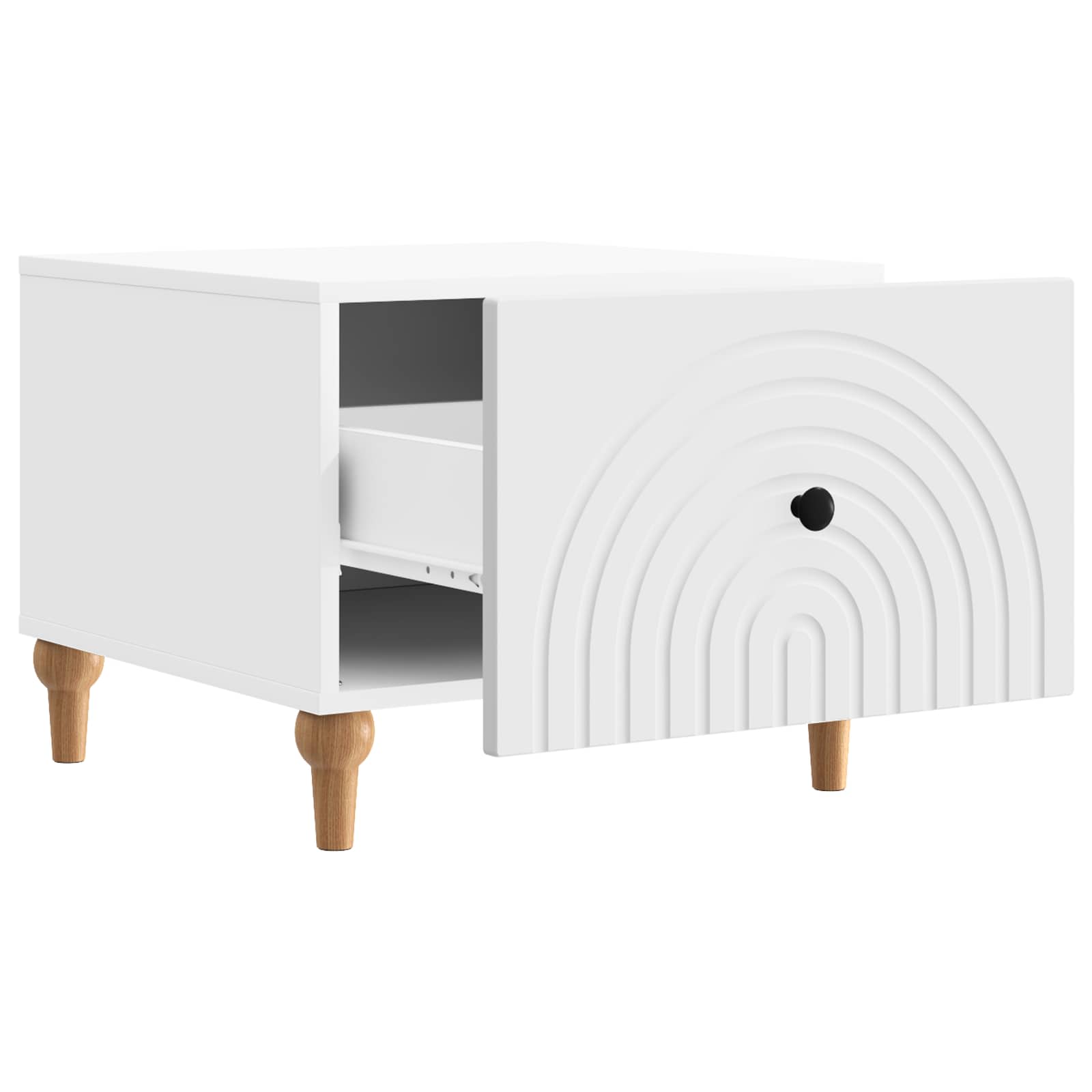Table basse avec tiroir Blanc 49 x 50 x 40 cm Bois d'ingénierie - XIOS
