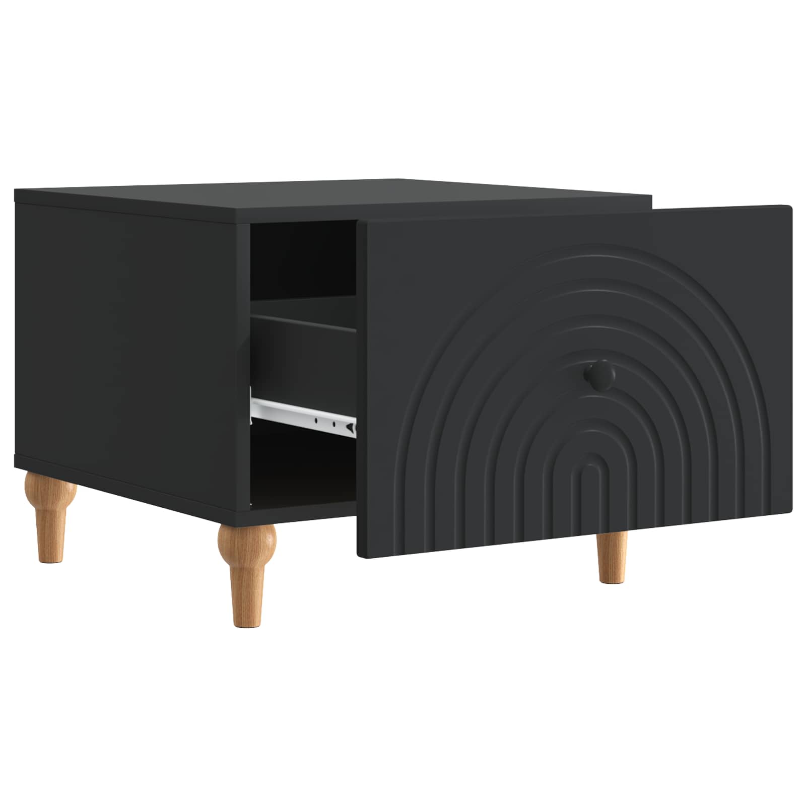 Table basse avec tiroir Noir 49 x 50 x 40 cm Bois d'ingénierie - XIOS
