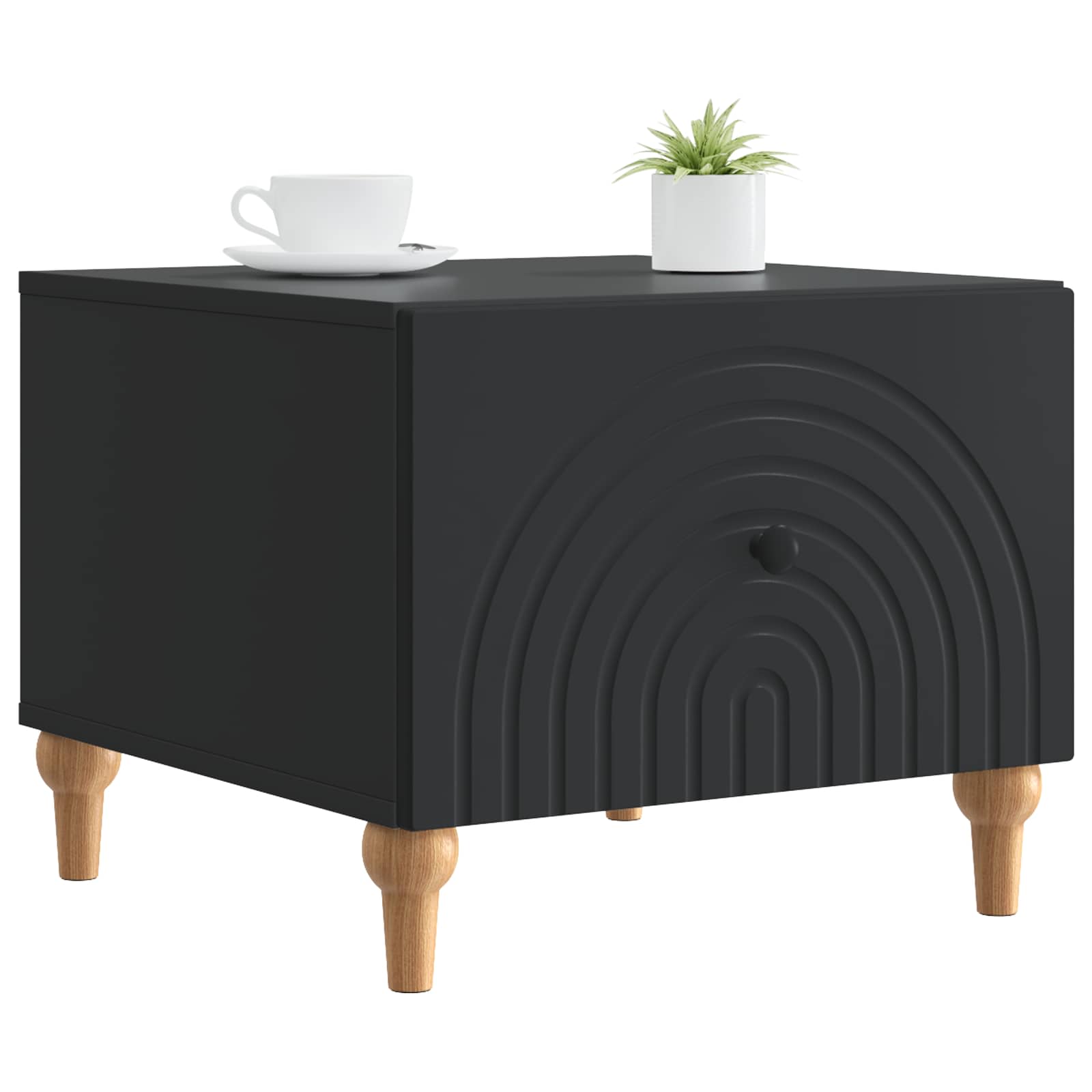 Table basse avec tiroir Noir 49 x 50 x 40 cm Bois d'ingénierie - XIOS
