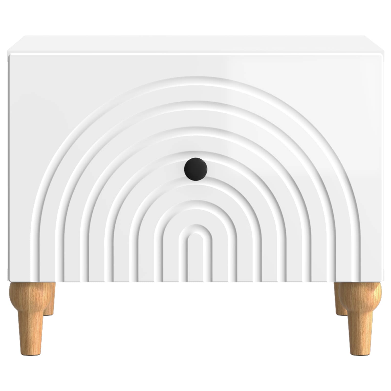 Table basse Blanc brillant 49 x 50 x 40 cm Bois d'ingénierie - XIOS