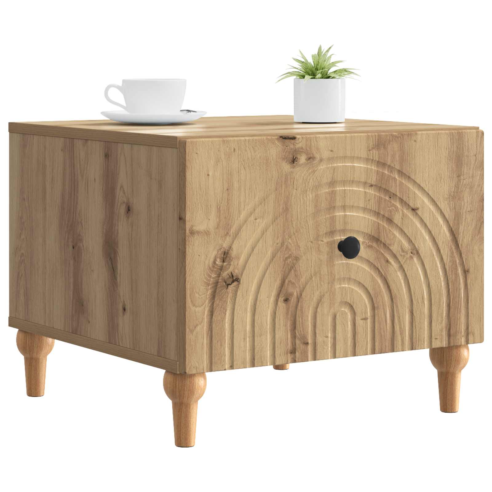 Table basse Chêne artisanal 49 x 50 x 40 cm Bois d'ingénierie - XIOS