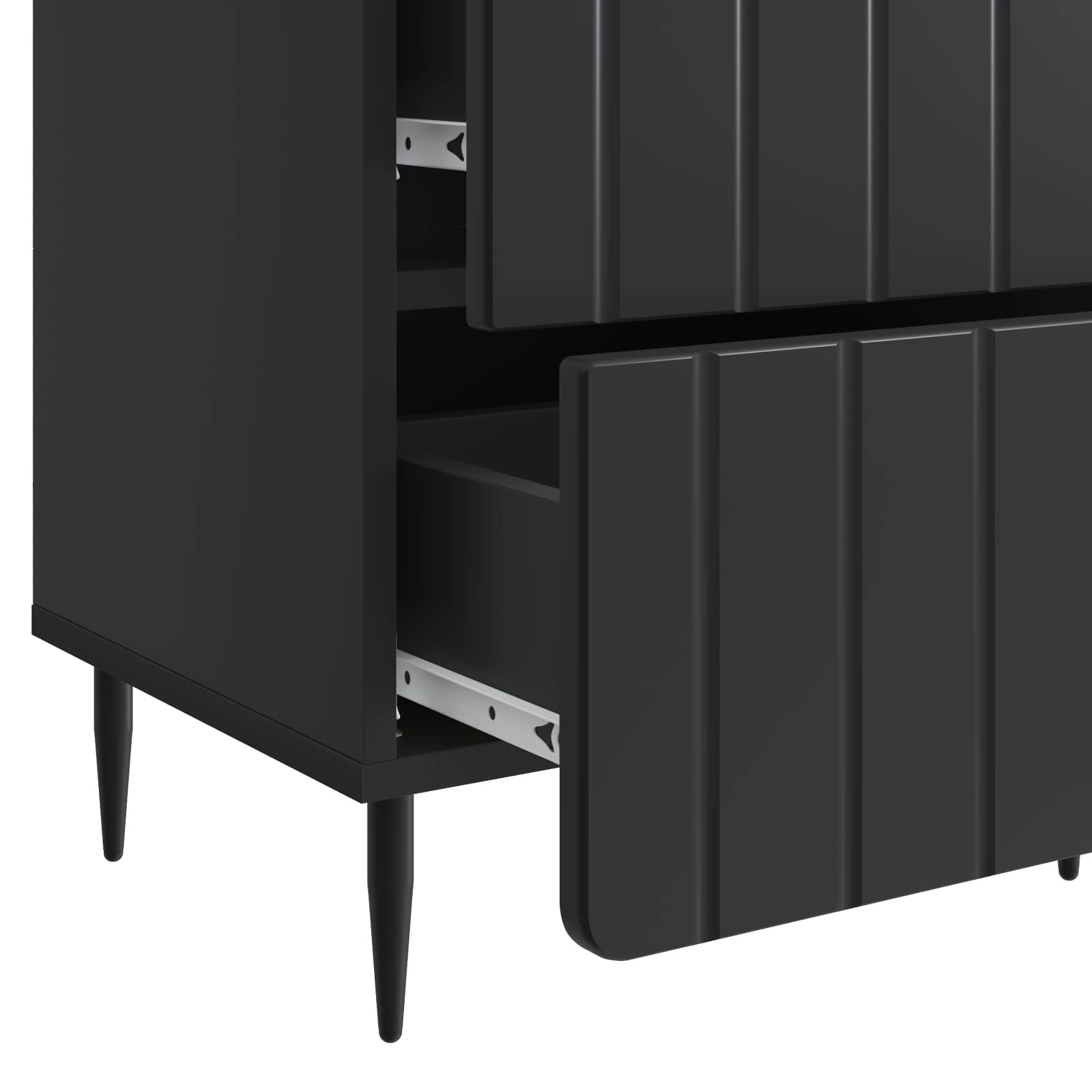Cabinet de chevet avec tiroir 2 pcs Noir 43 x 34,5 x 49,5 cm - XIOS
