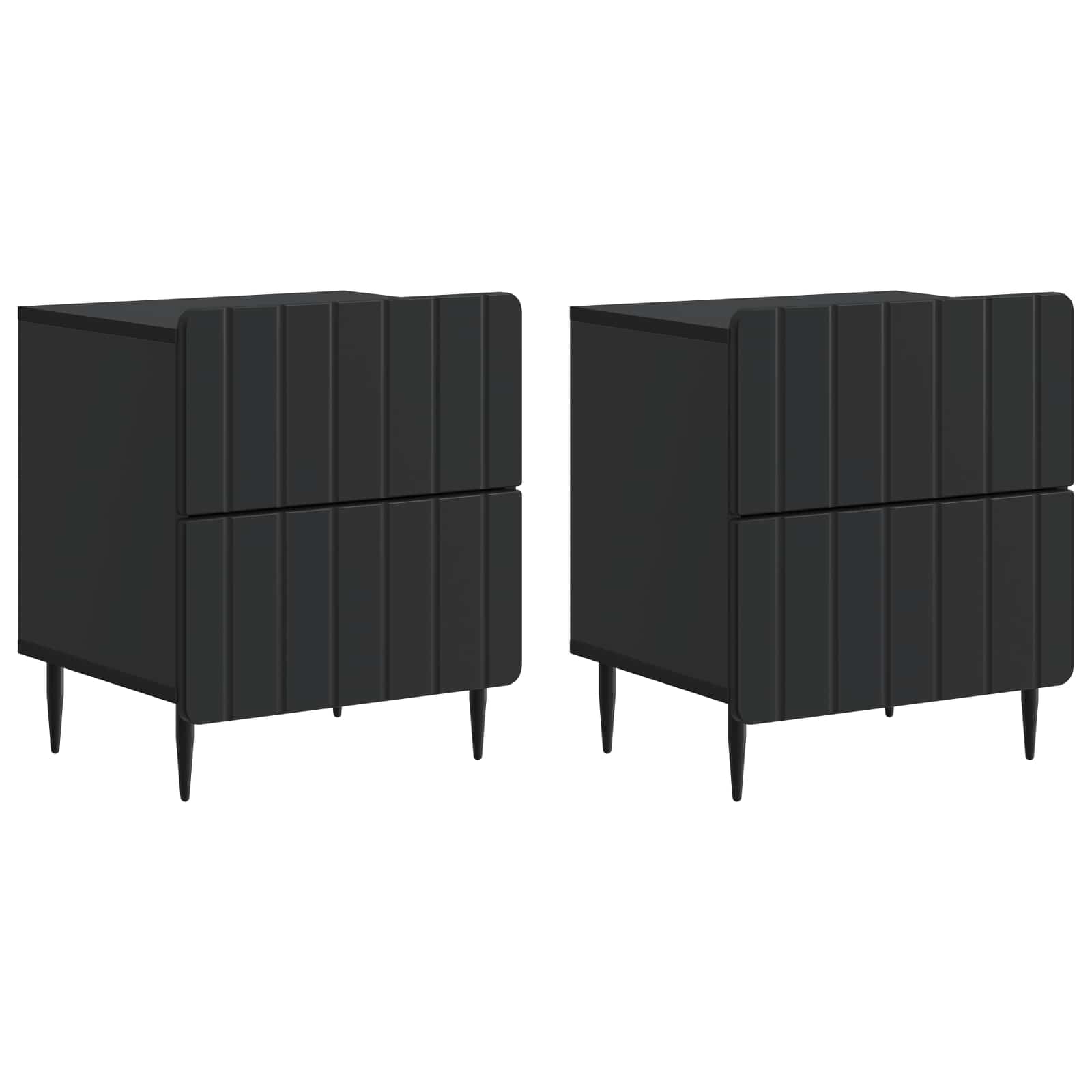 Cabinet de chevet avec tiroir 2 pcs Noir 43 x 34,5 x 49,5 cm - XIOS