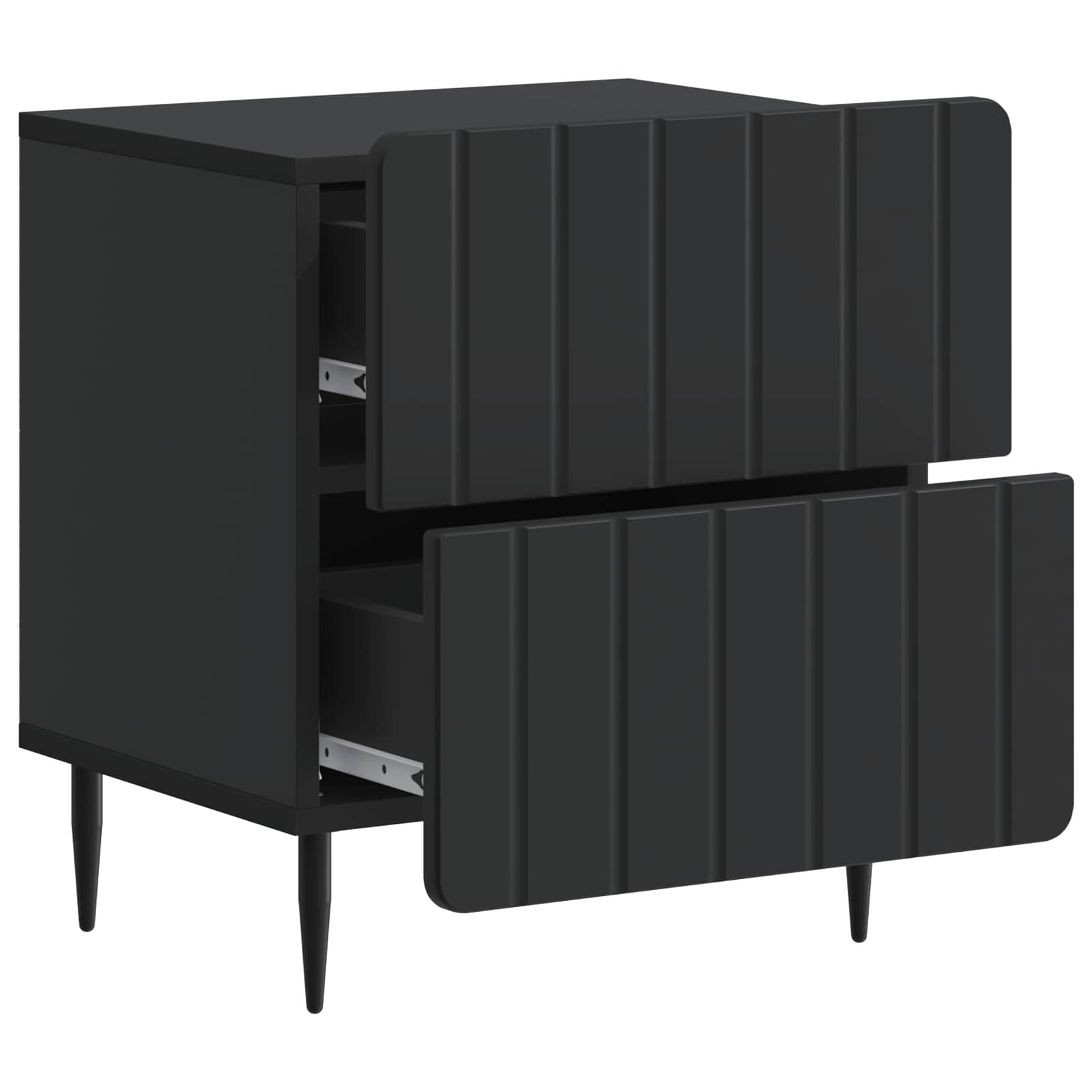 Cabinet de chevet avec tiroir 2 pcs Noir 43 x 34,5 x 49,5 cm - XIOS