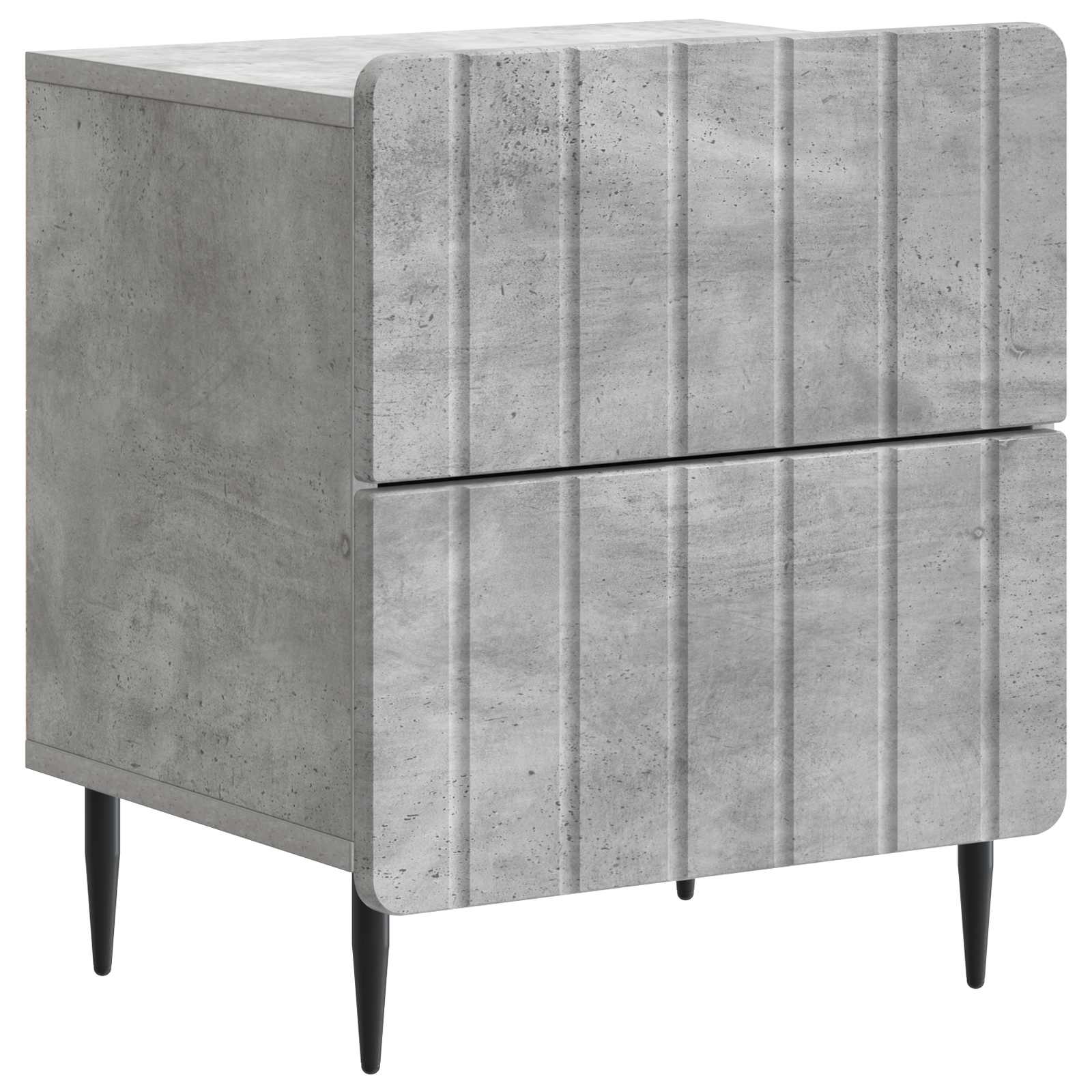 Cabinet de chevet avec tiroir Gris béton 43 x 34,5 x 49,5 cm - XIOS