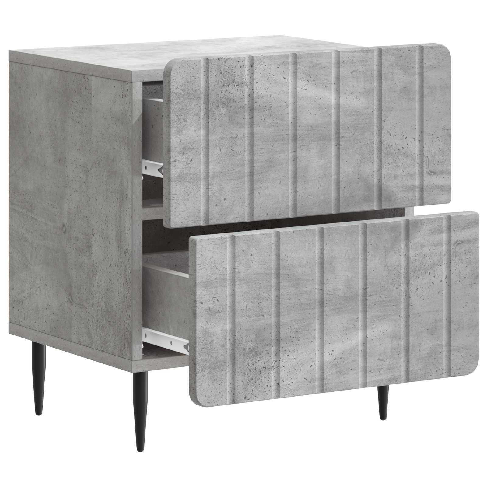 Cabinet de chevet avec tiroir Gris béton 43 x 34,5 x 49,5 cm - XIOS
