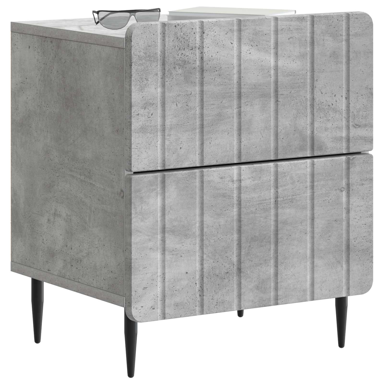 Cabinet de chevet 2 pcs Gris béton 43 x 34,5 x 49,5 cm - XIOS