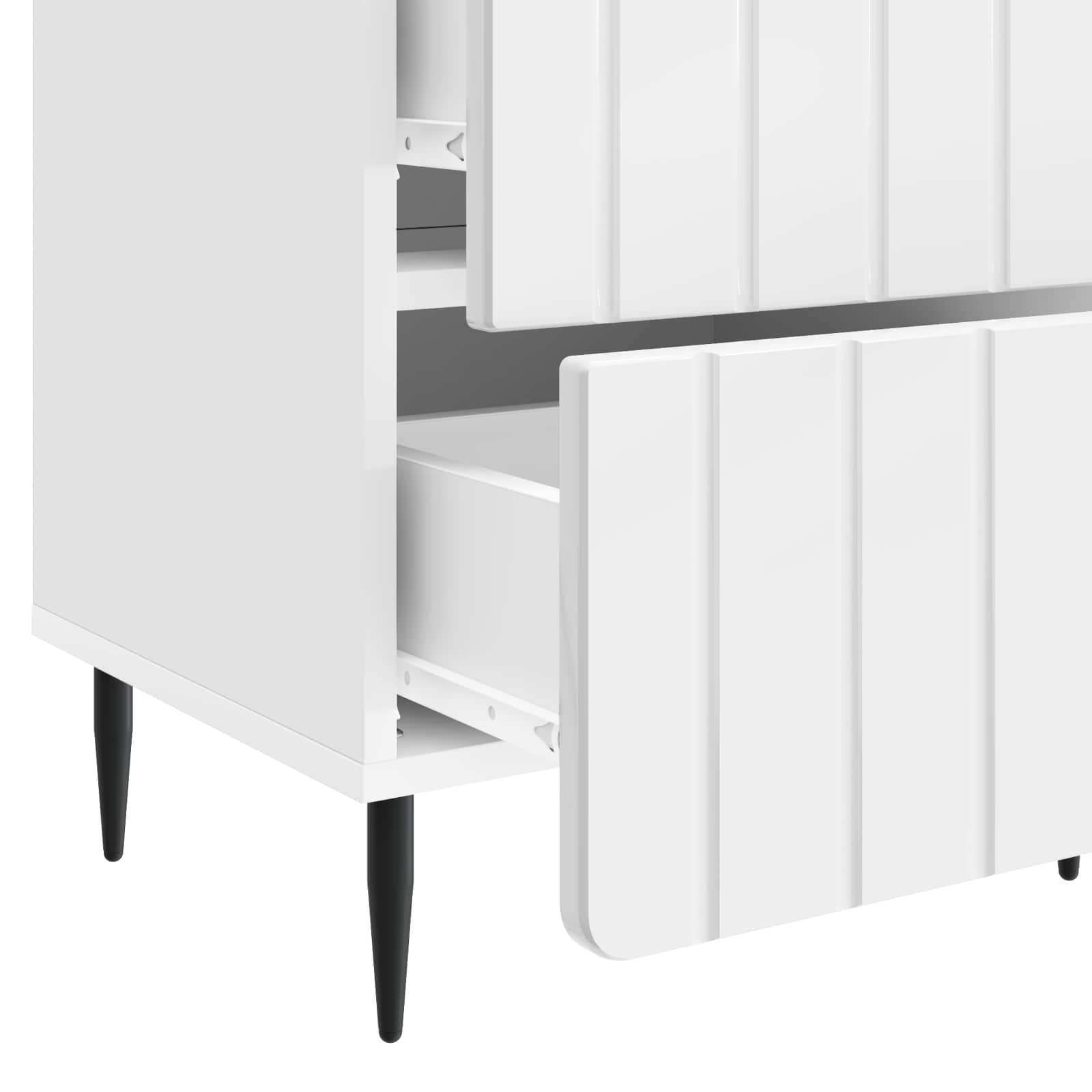 Cabinet de chevet 2 pcs Blanc brillant 43 x 34,5 x 49,5 cm - XIOS