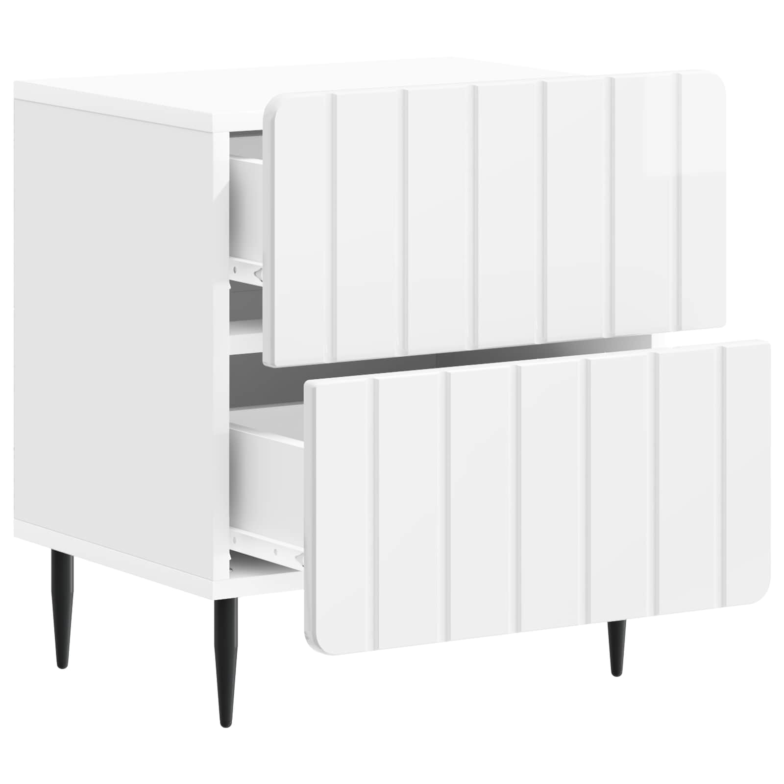 Cabinet de chevet 2 pcs Blanc brillant 43 x 34,5 x 49,5 cm - XIOS