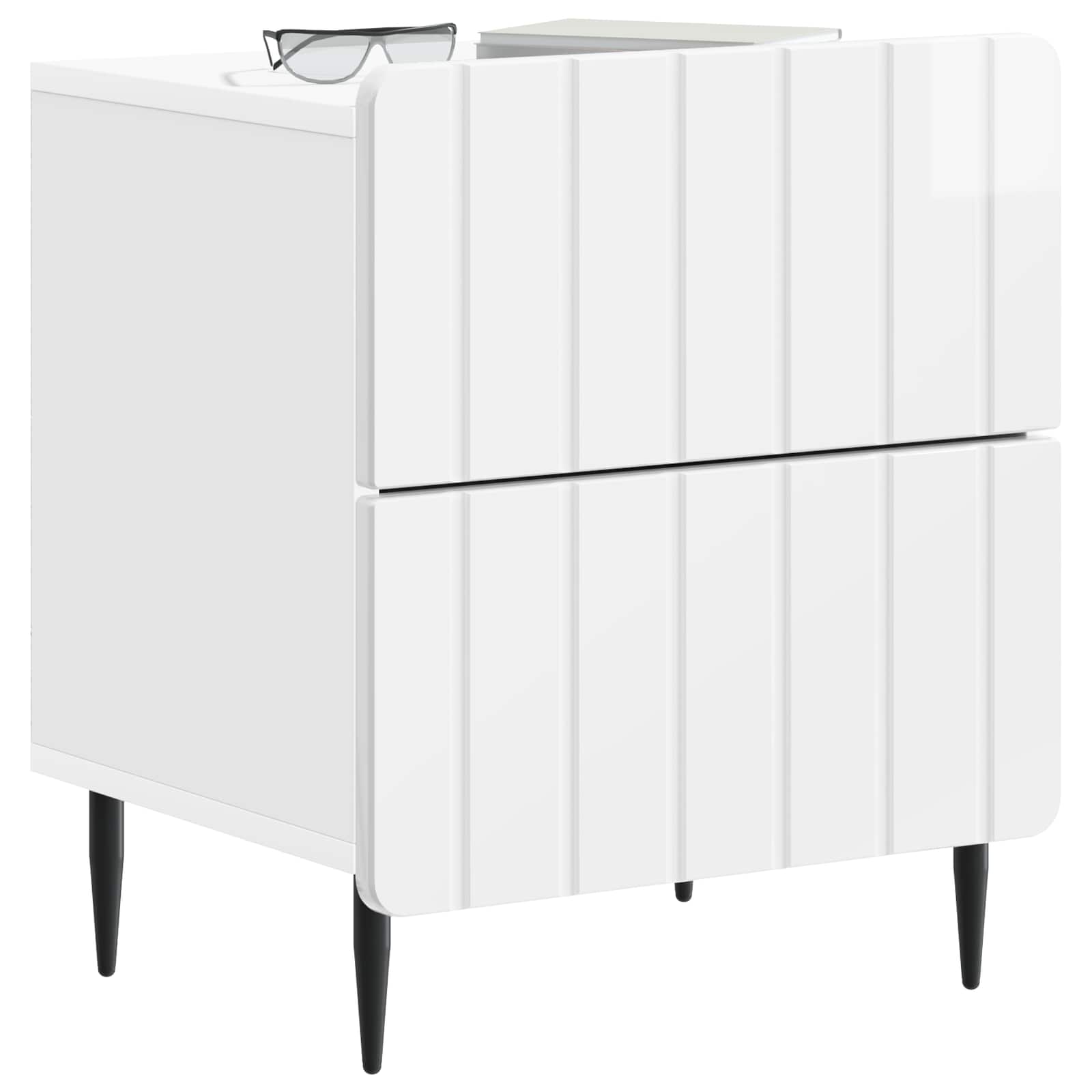 Cabinet de chevet 2 pcs Blanc brillant 43 x 34,5 x 49,5 cm - XIOS